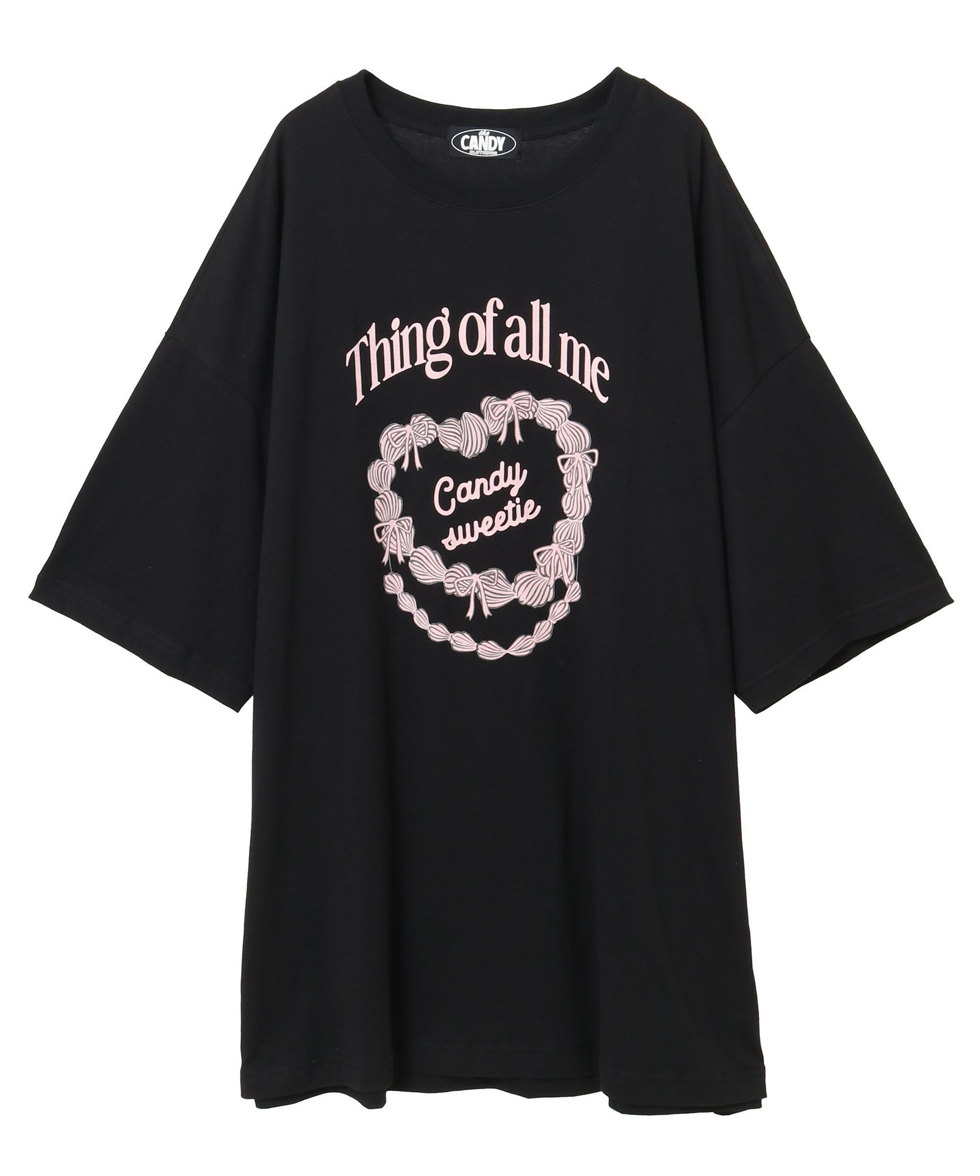 【キャンディストリッパー/Candy Stripper】のCANDY SWEETIE BIG BIG TEE インテリア・キッズ・メンズ・レディースファッション・服の通販 founy(ファニー) 　ファッション　Fashion　レディースファッション　Fashion for Women　イラスト　Illustration　プリント　Print, Printed Pattern　ルーズ　Loose, Oversized　BLACK|ID: prp329100004831904 ipo3291000000035182882
