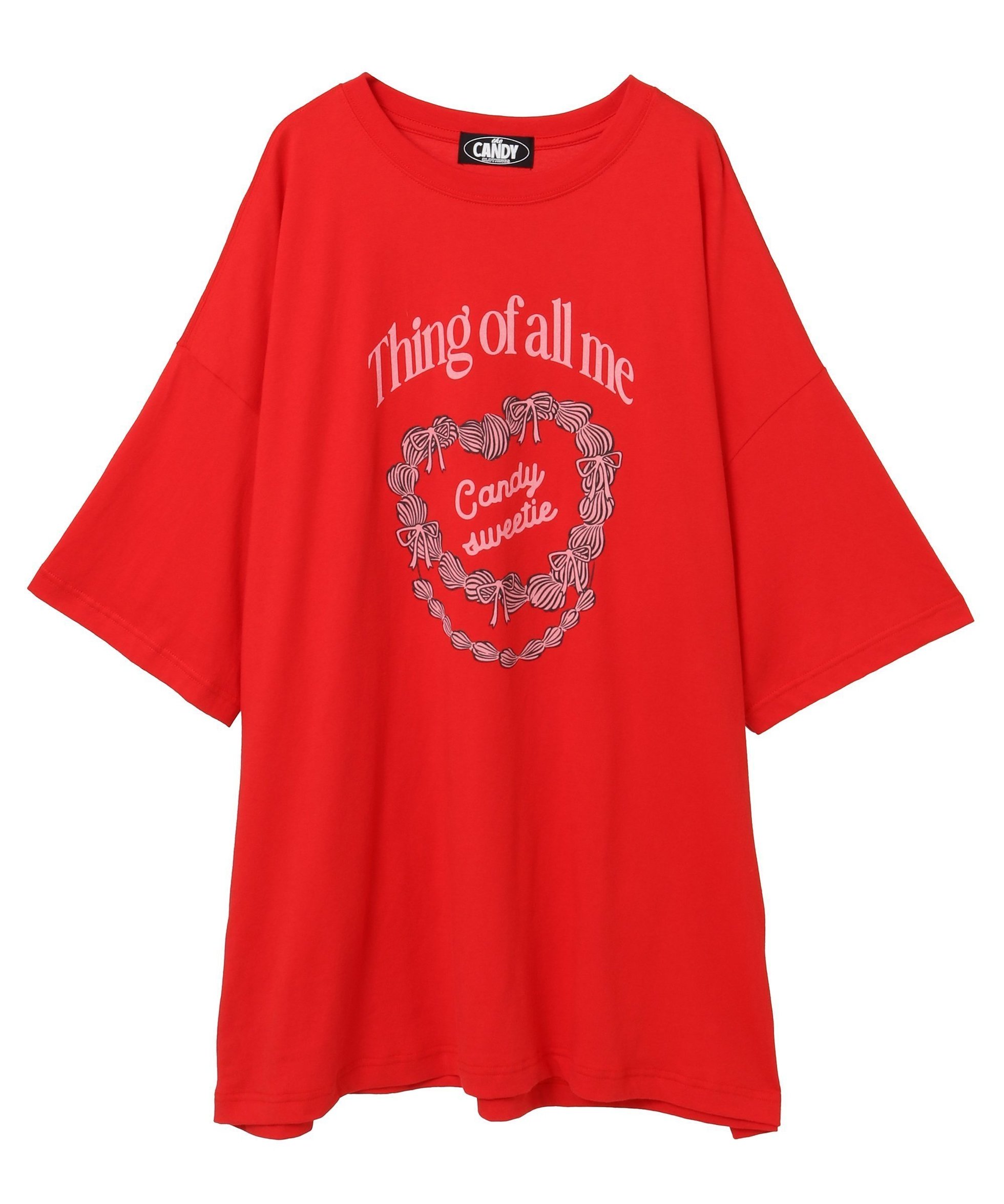 【キャンディストリッパー/Candy Stripper】のCANDY SWEETIE BIG BIG TEE インテリア・キッズ・メンズ・レディースファッション・服の通販 founy(ファニー) 　ファッション　Fashion　レディースファッション　Fashion for Women　イラスト　Illustration　プリント　Print, Printed Pattern　ルーズ　Loose, Oversized　RED|ID: prp329100004831904 ipo3291000000035182883
