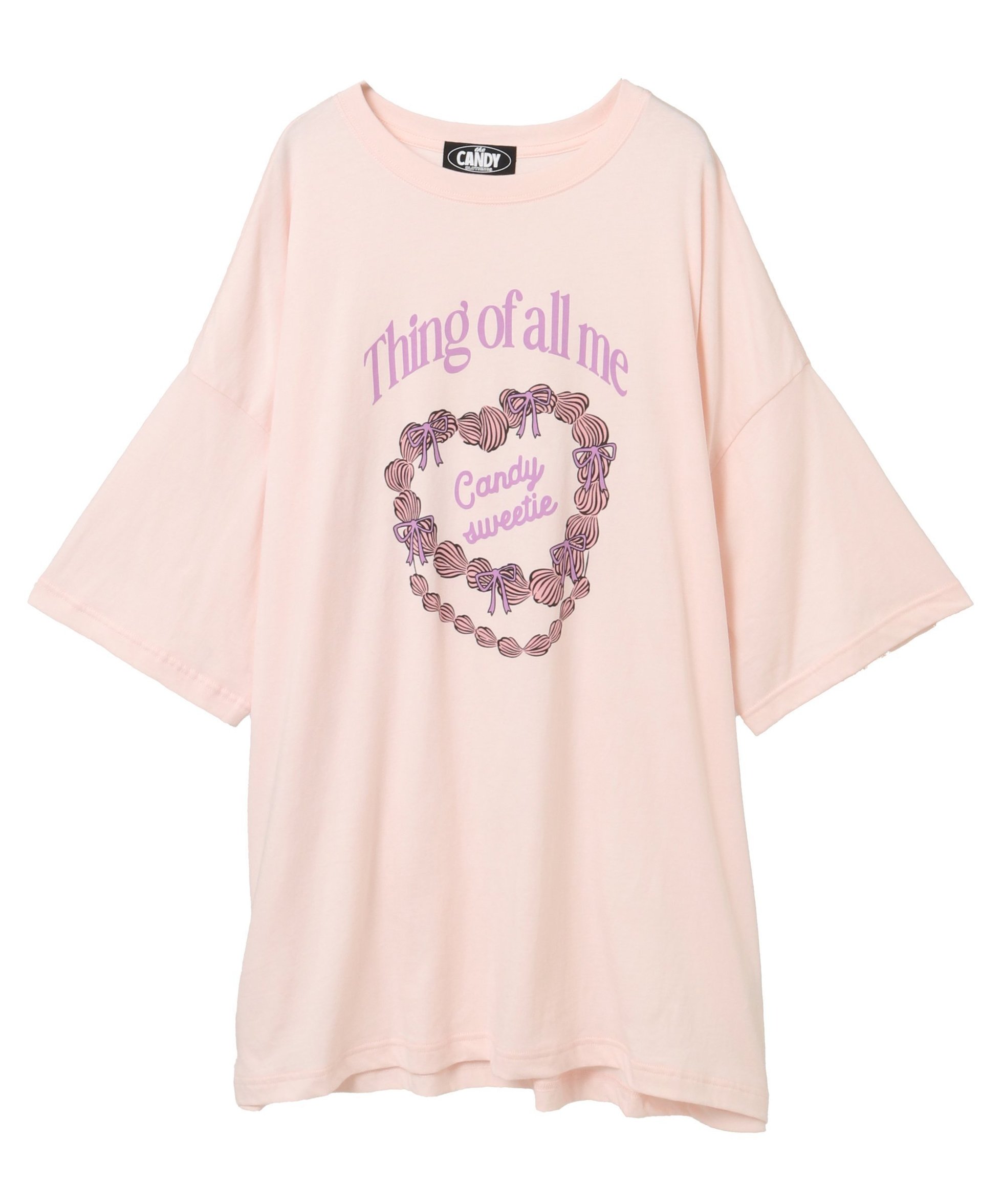 【キャンディストリッパー/Candy Stripper】のCANDY SWEETIE BIG BIG TEE インテリア・キッズ・メンズ・レディースファッション・服の通販 founy(ファニー) 　ファッション　Fashion　レディースファッション　Fashion for Women　イラスト　Illustration　プリント　Print, Printed Pattern　ルーズ　Loose, Oversized　PINK|ID: prp329100004831904 ipo3291000000035182884