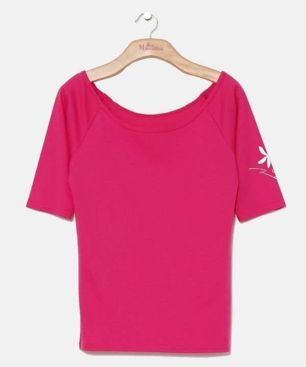 【アミナコレクション/Amina Collection】の【マウナロア】スタイルアップクールTシャツ インテリア・キッズ・メンズ・レディースファッション・服の通販 founy(ファニー) ファッション Fashion レディースファッション Fashion for Women トップス・カットソー Cut & Sew Tops シャツ・ブラウス・オフィスカジュアル Elegant Blouses & Button-Ups ロングTシャツ・Tシャツ Longline T-Shirts & Tees おすすめ Recommended / Our Picks シンプル Simple, Minimal ストレッチ Stretch, Stretchy Fabric スリム Slim, Slim Fit デコルテ Décolleté, Neckline ワンポイント One Point, Statement Accent ピンク|ID: prp329100004831907 ipo3291000000035182921