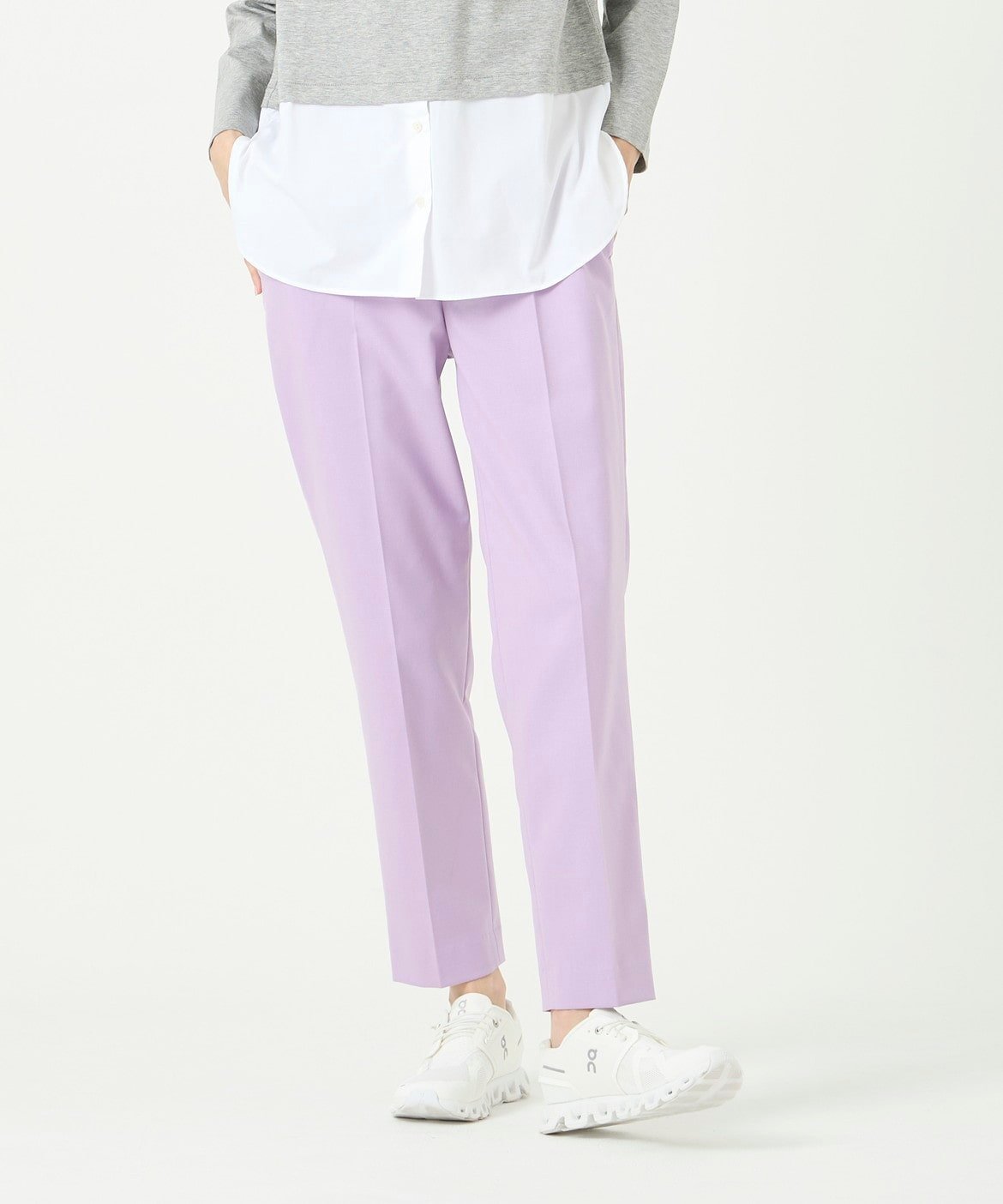 【イッツインターナショナル/I.T.'S. international】の【洗える・ストレッチ】ベーシックテーパードパンツ インテリア・キッズ・メンズ・レディースファッション・服の通販 founy(ファニー) ファッション Fashion レディースファッション Fashion for Women パンツ Pants & Trousers おすすめ Recommended / Our Picks ストレッチ Stretch, Stretchy Fabric センター Center, Center Line パターン Pattern, Design Print ベーシック Basic, Essential ポケット Pocket, Pocket Detail 洗える Machine Washable パープル|ID: prp329100004831912 ipo3291000000035183013