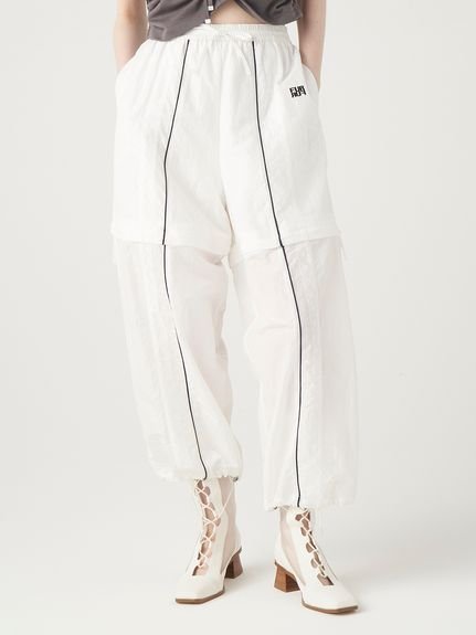 【ファーファー/FURFUR】のマルチウェイトラックパンツ インテリア・キッズ・メンズ・レディースファッション・服の通販 founy(ファニー) 　ファッション　Fashion　レディースファッション　Fashion for Women　パンツ　Pants & Trousers　ショート　Short, Short Length　スマート　Smart, Elegant　トレンド　Trend, Trending Now　パイピング　Piping, Trim Design　フェミニン　Feminine, Girly　レース　Lace, Lace Fabric　切替　Switching, Contrast Panel　WHT[001]|ID: prp329100004831921 ipo3291000000035183101