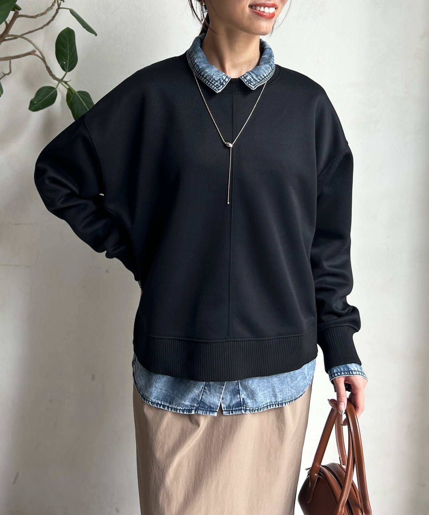 【シェトワ/Chez toi】の軽量ボンディングドロップスリーブプルオーバー インテリア・キッズ・メンズ・レディースファッション・服の通販 founy(ファニー) 　ファッション　Fashion　レディースファッション　Fashion for Women　トップス・カットソー　Cut & Sew Tops　カジュアルプルオーバー・ニットトップス　Pullovers & Knit Tops / Casual Pullovers　軽量　Lightweight, Ultra Light　デニム　Denim, Jeans Material　フリル　Frill, Ruffle　フレア　Flare, Flared　ボンディング　Bonding, Bonded Fabric　ワイド　Wide, Wide Fit　再入荷　Restock / Back in Stock　おすすめ　Recommended / Our Picks　ブラック|ID: prp329100004832146 ipo3291000000035184923