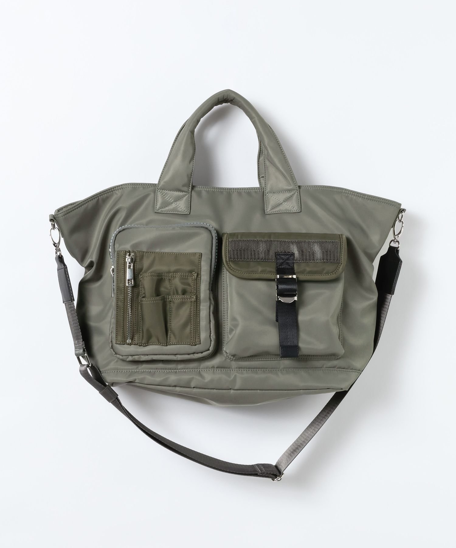 【ジーナシス/JEANASiS】のナイロンポケットトート インテリア・キッズ・メンズ・レディースファッション・服の通販 founy(ファニー) 　ファッション　Fashion　レディースファッション　Fashion for Women　バッグ　Bags　おすすめ　Recommended / Our Picks　インナー　Innerwear　シンプル　Simple, Minimal　フロント　Front, Front Design　ポケット　Pocket, Pocket Detail　リップ　Lip, Lip Motif　軽量　Lightweight, Ultra Light　ビジネス 仕事 通勤　Business / Work / Commuting　カーキ|ID: prp329100004832181 ipo3291000000035185354