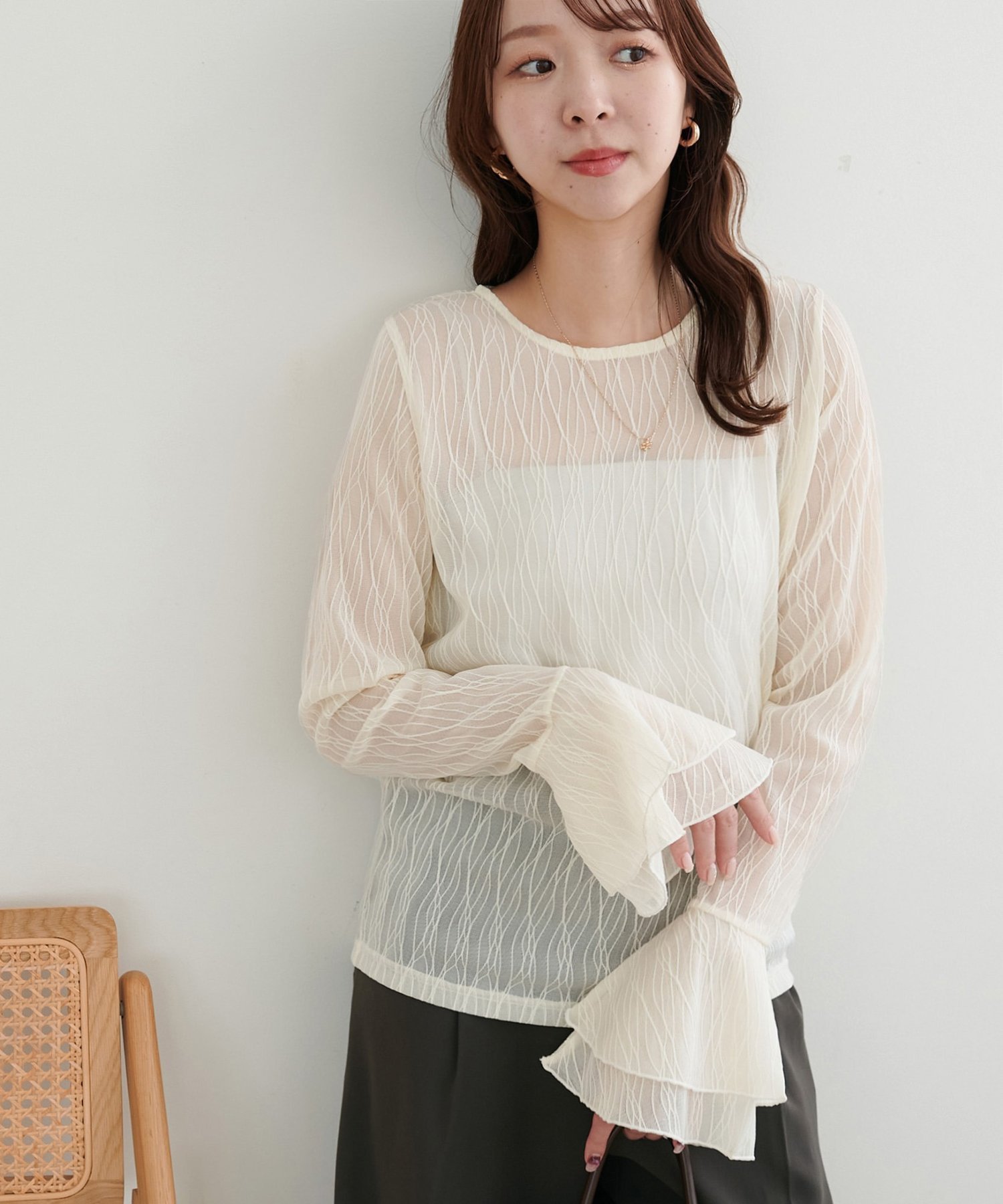 【ディスコート/Discoat】のジャガードフレアカフスプルオーバー 人気、トレンドファッション・服の通販 founy(ファニー) 　ファッション　Fashion　レディースファッション　Fashion for Women　トップス・カットソー　Cut & Sew Tops　カジュアルプルオーバー・ニットトップス　Pullovers & Knit Tops / Casual Pullovers　カフス　Cuff Design　カーディガン　Cardigan, Knitwear　ジャケット　Jacket, Outerwear　フレア　Flare, Flared　エレガント 上品　Elegant　 other-1|ID: prp329100004832212 ipo3291000000035185665