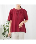 【アー ヴェー ヴェー/a.v.v】の【接触冷感/UVカット】ギャザーネックフレアスリーブトップス レッド|ID: prp329100004832226 ipo3291000000035185830