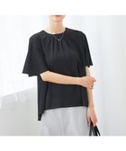 【アー ヴェー ヴェー/a.v.v】の【接触冷感/UVカット】ギャザーネックフレアスリーブトップス ブラック|ID: prp329100004832226 ipo3291000000035185834