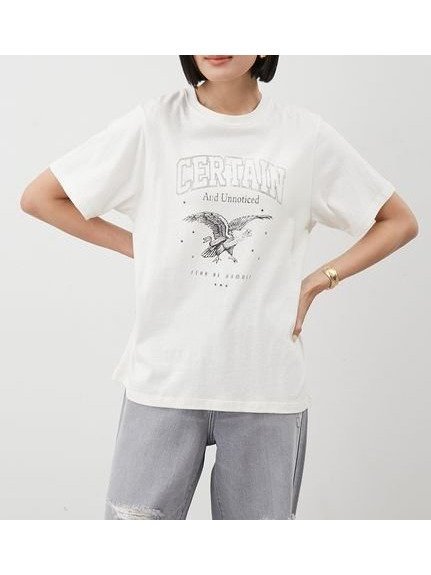 【ミラオーウェン/Mila Owen】のEAGLETシャツ 人気、トレンドファッション・服の通販 founy(ファニー) 　ファッション　Fashion　レディースファッション　Fashion for Women　トップス・カットソー　Cut & Sew Tops　シャツ・ブラウス・オフィスカジュアル　Elegant Blouses & Button-Ups　ロングTシャツ・Tシャツ　Longline T-Shirts & Tees　グラフィック　Graphic, Graphic Design　ジャケット　Jacket, Outerwear　スタイリッシュ　Stylish, Fashionable　スマート　Smart, Elegant　トレンド　Trend, Trending Now　定番　Standard, Basic Item　ビンテージ　Vintage, Retro Style　プリント　Print, Printed Pattern　ボトム　Bottoms, Lower Wear　モダン　Modern, Contemporary　モチーフ　Motif, Design Theme　 other-1|ID: prp329100004832238 ipo3291000000035185980