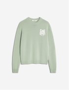 【メゾン キツネ/MAISON KITSUNE / MEN】のMaison Kitsune/FOX HEAD INTARSIA MERINO JUMPER SAGE GREEN/ECRU|ID: prp329100004832249 ipo3291000000035186115