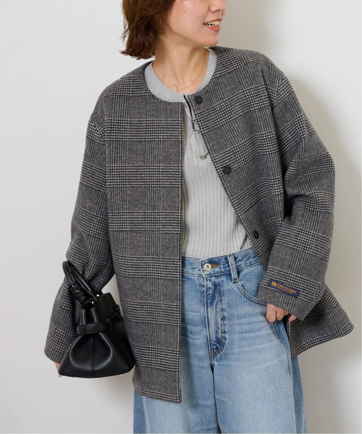 【ジャーナルスタンダード レリューム/JOURNAL STANDARD relume】の《追加》スーパーファインビーバークルーネックコート インテリア・キッズ・メンズ・レディースファッション・服の通販 founy(ファニー) 　ファッション　Fashion　レディースファッション　Fashion for Women　アウター　Coat / Outerwear Collection　コート・ロングコート・ピーコート　Long Coats, Peacoats & More　ショート　Short, Short Length　シンプル　Simple, Minimal　ジャケット　Jacket, Outerwear　別注　Limited Edition, Custom Order　エレガント 上品　Elegant　2025年　2025　2025-2026秋冬・A/W　Autumn/Winter 2025–26 AW25–26　ブラック A|ID: prp329100004832270 ipo3291000000035186355