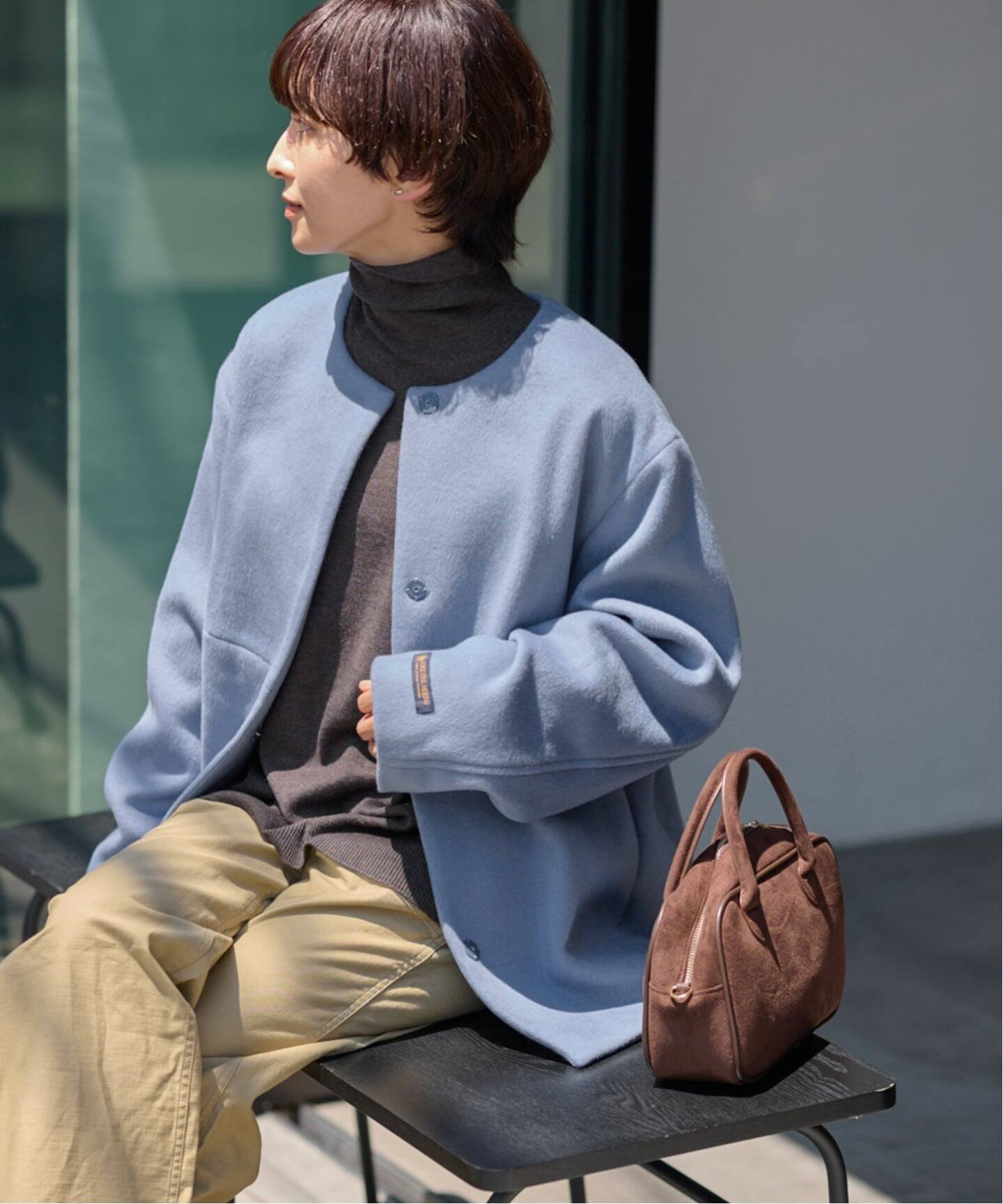 【ジャーナルスタンダード レリューム/JOURNAL STANDARD relume】の《追加》スーパーファインビーバークルーネックコート インテリア・キッズ・メンズ・レディースファッション・服の通販 founy(ファニー) 　ファッション　Fashion　レディースファッション　Fashion for Women　アウター　Coat / Outerwear Collection　コート・ロングコート・ピーコート　Long Coats, Peacoats & More　ショート　Short, Short Length　シンプル　Simple, Minimal　ジャケット　Jacket, Outerwear　別注　Limited Edition, Custom Order　エレガント 上品　Elegant　2025年　2025　2025-2026秋冬・A/W　Autumn/Winter 2025–26 AW25–26　ブルー A|ID: prp329100004832270 ipo3291000000035186360