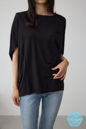 【アズール バイ マウジー/AZUL by moussy】のC/T冷感ドルマントップス 人気、トレンドファッション・服の通販 founy(ファニー) ファッション Fashion レディースファッション Fashion for Women トップス・カットソー Cut & Sew Tops おすすめ Recommended / Our Picks カットソー Cut and Sewn Top ボトム Bottoms, Lower Wear モノトーン Monotone, Black and White エレガント 上品 Elegant |ID:prp329100004832272