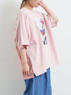 【サマンサモスモス/Samansa Mos2】の接触冷感 バックシャーリング転写プリントTシャツ 人気、トレンドファッション・服の通販 founy(ファニー) ファッション Fashion レディースファッション Fashion for Women トップス・カットソー Cut & Sew Tops シャツ・ブラウス・オフィスカジュアル Elegant Blouses & Button-Ups ロングTシャツ・Tシャツ Longline T-Shirts & Tees シャーリング Shirring, Ruched フレア Flare, Flared プリント Print, Printed Pattern 切替 Switching, Contrast Panel thumbnail ピンク|ID: prp329100004832319 ipo3291000000035186801