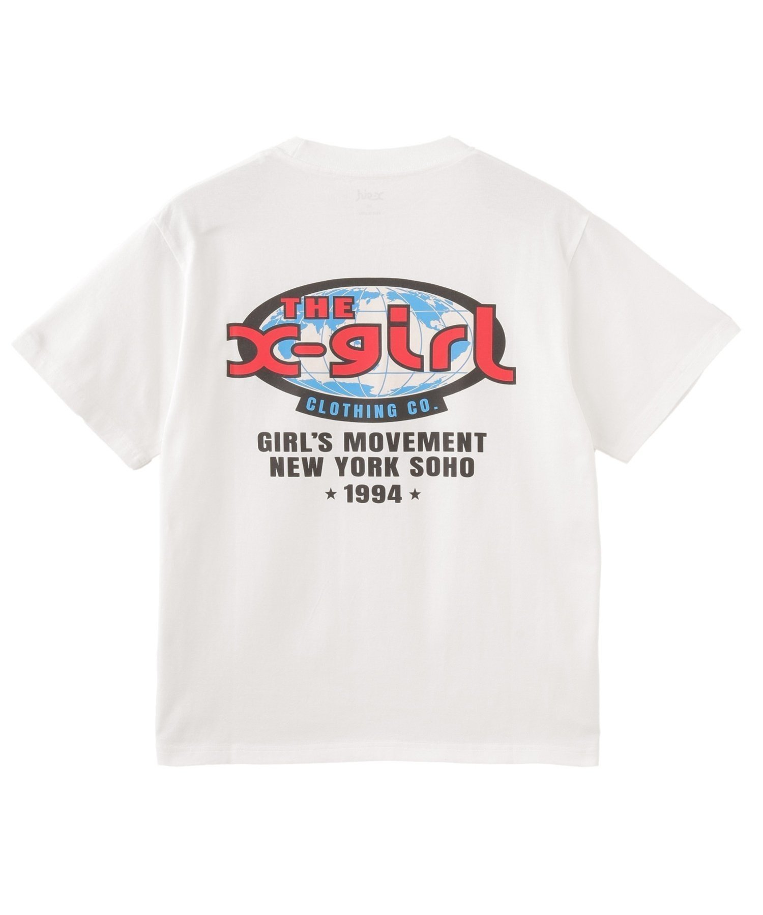 【エックスガール/X-girl】のGLOBE OVAL LOGO S/S TEE インテリア・キッズ・メンズ・レディースファッション・服の通販 founy(ファニー) 　ファッション　Fashion　レディースファッション　Fashion for Women　春　Spring　グラフィック　Graphic, Graphic Design　今季　This Season, Current Season　デニム　Denim, Jeans Material　定番　Standard, Basic Item　フロント　Front, Front Design　プリント　Print, Printed Pattern　ベーシック　Basic, Essential　半袖　Short Sleeve, Half Sleeve　ワンポイント　One Point, Statement Accent　S/S・春夏　SS, Spring/Summer, Warm Season　おすすめ　Recommended / Our Picks　夏　Summer　WHITE|ID: prp329100004832321 ipo3291000000035186832
