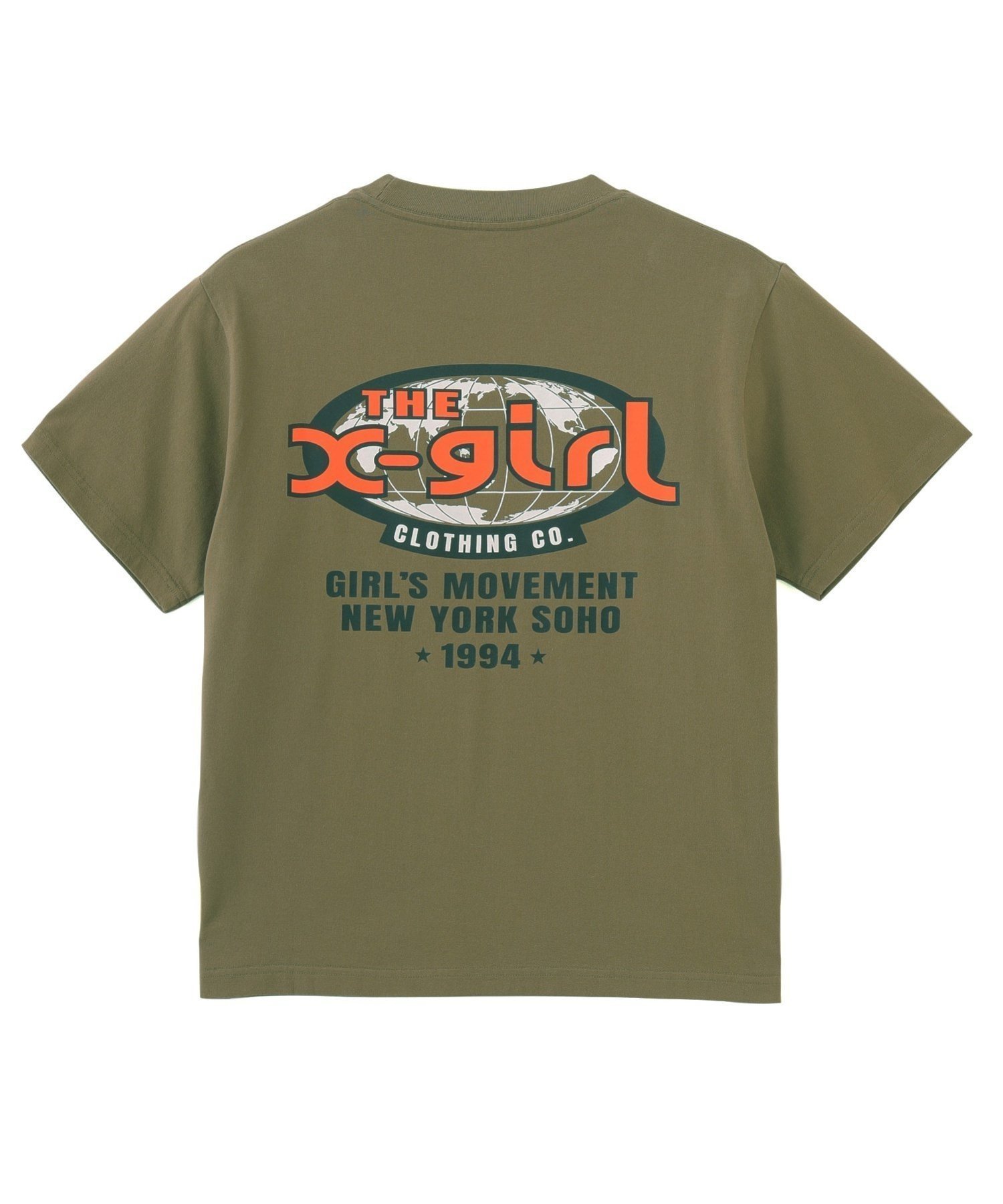 【エックスガール/X-girl】のGLOBE OVAL LOGO S/S TEE インテリア・キッズ・メンズ・レディースファッション・服の通販 founy(ファニー) 　ファッション　Fashion　レディースファッション　Fashion for Women　春　Spring　グラフィック　Graphic, Graphic Design　今季　This Season, Current Season　デニム　Denim, Jeans Material　定番　Standard, Basic Item　フロント　Front, Front Design　プリント　Print, Printed Pattern　ベーシック　Basic, Essential　半袖　Short Sleeve, Half Sleeve　ワンポイント　One Point, Statement Accent　S/S・春夏　SS, Spring/Summer, Warm Season　おすすめ　Recommended / Our Picks　夏　Summer　OLIVE|ID: prp329100004832321 ipo3291000000035186834