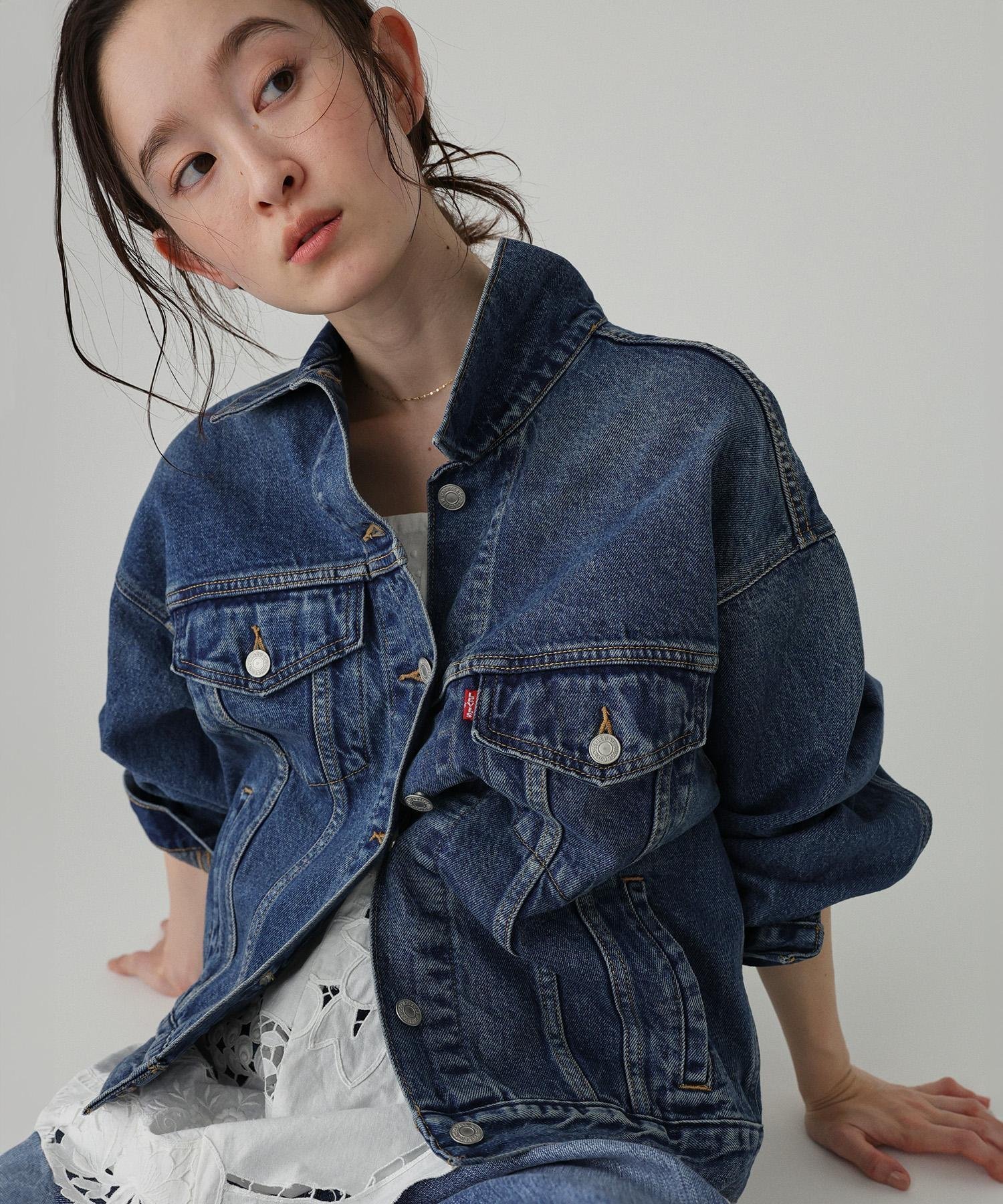 【バビロン/BABYLONE / KIDS】の【Levi s】 BABYLONE限定モデル TRUCKER JACKET インテリア・キッズ・メンズ・レディースファッション・服の通販 founy(ファニー) 　ファッション　Fashion　キッズファッション　Fashion for Kids　カリフォルニア　California, Cali Style　ショルダー　Shoulder, Shoulder Strap　ジーンズ　Jeans, Denim Pants　デニム　Denim, Jeans Material　ドロップ　Drop Shoulder, Dropped Style　ワーク　Workwear, Utility Style　再入荷　Restock / Back in Stock　ネイビー|ID: prp329100004832336 ipo3291000000035187043