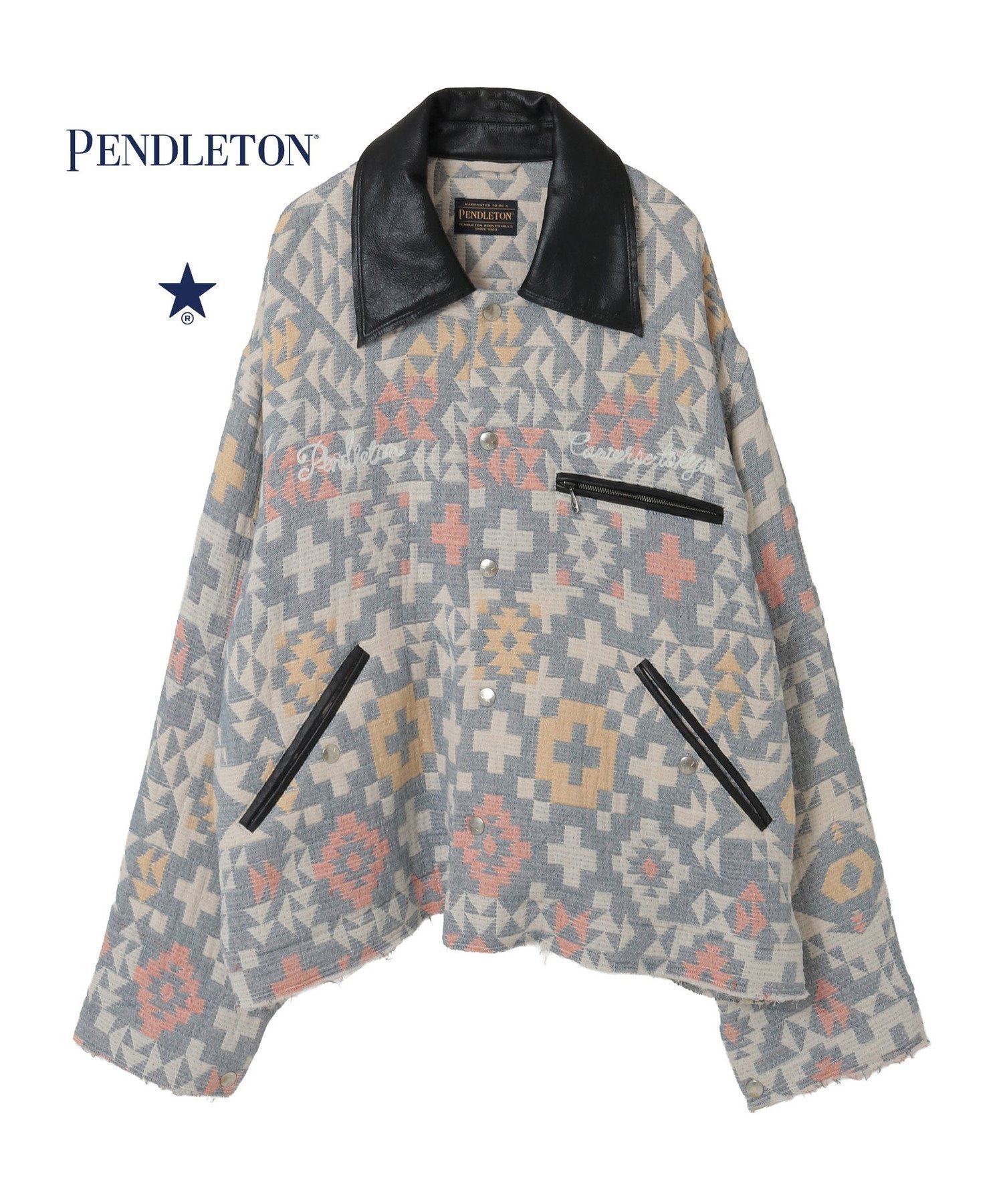 【コンバーストウキョウ/CONVERSE TOKYO】の【PENDLETON】JACQUARD JACKET インテリア・キッズ・メンズ・レディースファッション・服の通販 founy(ファニー) 　ファッション　Fashion　レディースファッション　Fashion for Women　アウター　Coat / Outerwear Collection　レディースジャケット・軽アウター　Jackets　カットソー　Cut and Sewn Top　クラシック　Classic, Timeless Style　コレクション　Collection, Seasonal Line　ジャカード／ジャガード　Jacquard, Woven Pattern　ジャケット　Jacket, Outerwear　スウェット / スエット　Sweatshirt, Sweatwear　ストレッチ　Stretch, Stretchy Fabric　スニーカー　Sneakers, Trainers　デニム　Denim, Jeans Material　バランス　Balance, Style Balance　ポケット　Pocket, Pocket Detail　ブルー|ID: prp329100004832339 ipo3291000000035187087