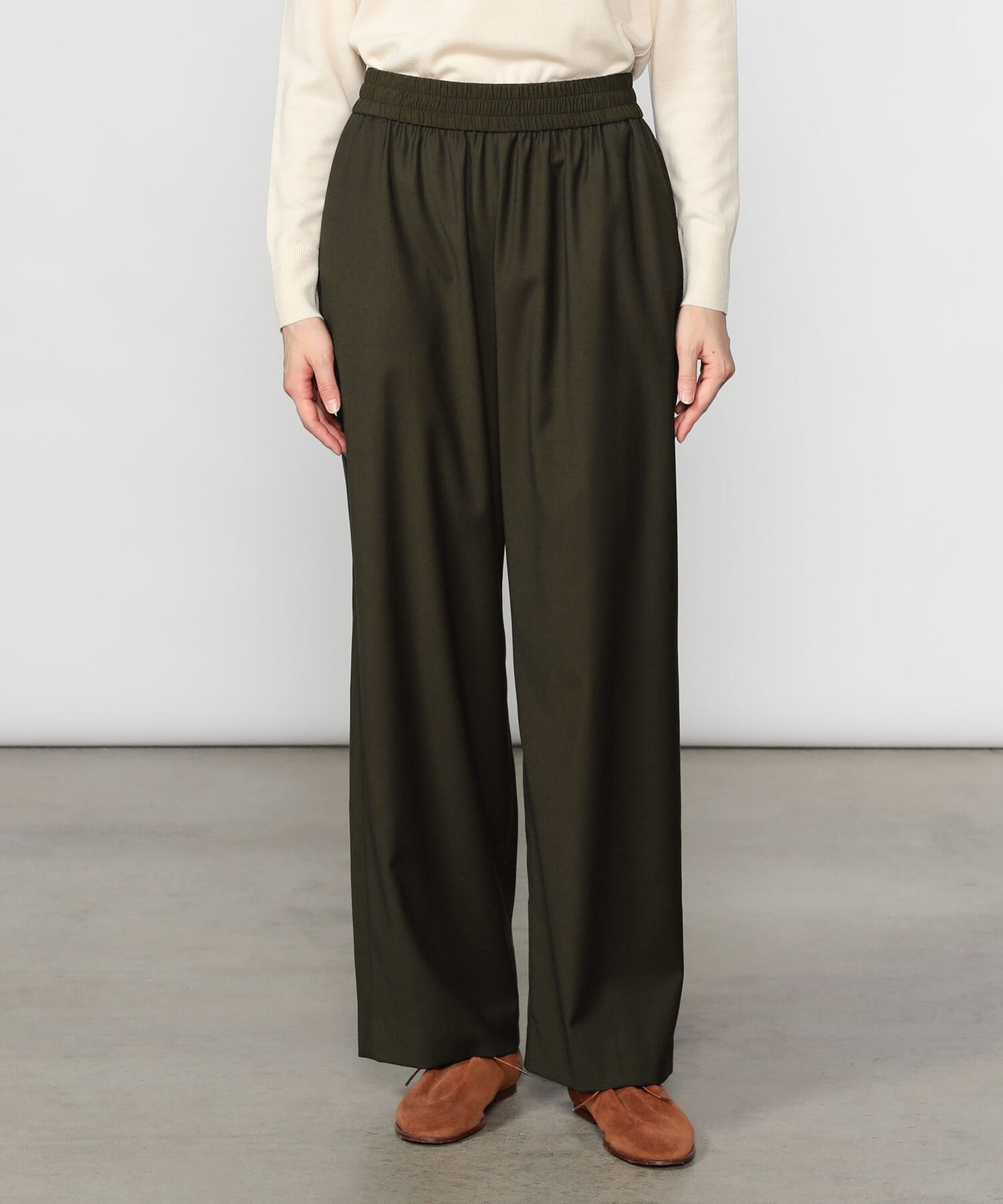 【ビショップ/Bshop】のワイドイージーパンツ WOMEN インテリア・キッズ・メンズ・レディースファッション・服の通販 founy(ファニー) 　ファッション　Fashion　レディースファッション　Fashion for Women　パンツ　Pants & Trousers　ストレッチ　Stretch, Stretchy Fabric　ドレープ　Drape, Draping Fabric　ドローコード　Drawcord, Drawstring Cord　ポケット　Pocket, Pocket Detail　ワイド　Wide, Wide Fit　BROWN|ID: prp329100004832350 ipo3291000000035187249