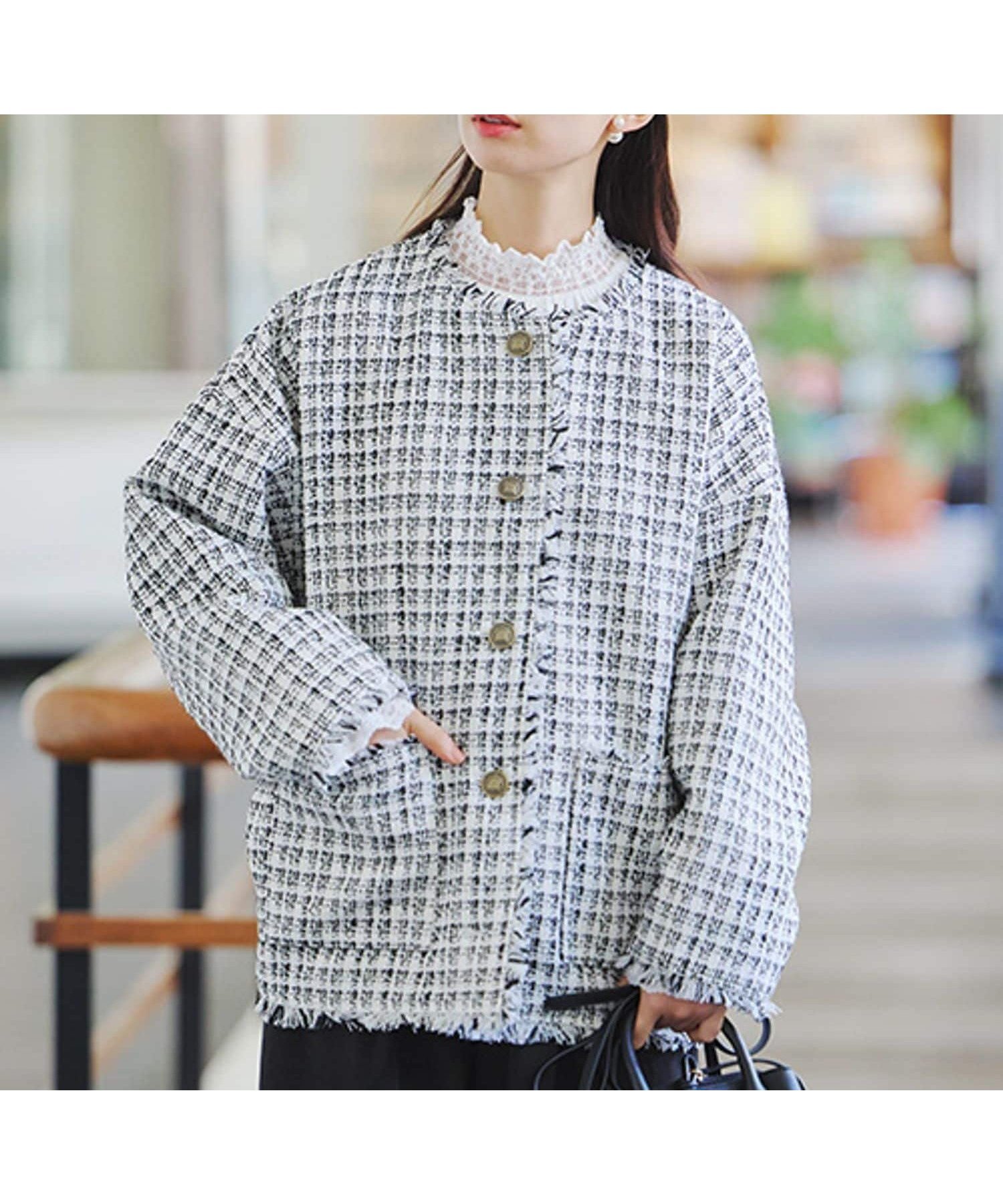 【スタディオ クリップ/studio CLIP】のドルマンツイードジャケット《オケージョン2026SS》 人気、トレンドファッション・服の通販 founy(ファニー) 　ファッション　Fashion　レディースファッション　Fashion for Women　アウター　Coat / Outerwear Collection　レディースジャケット・軽アウター　Jackets　2026年　2026　おすすめ　Recommended / Our Picks　アンティーク　Antique-Inspired　オケージョン　Occasion Wear　カットソー　Cut and Sewn Top　クラシカル　Classical, Vintage-Inspired　ジャケット　Jacket, Outerwear　セレモニー　Ceremony　ツイード　Twill, Twill Weave　デニム　Denim, Jeans Material　トレンド　Trend, Trending Now　フォーマル　Formal, Dressy　フリンジ　Fringe, Tassel　フロント　Front, Front Design　入学式　Entrance Ceremony　卒業式　Graduation Ceremony　結婚式　Wedding　 other-1|ID: prp329100004832379 ipo3291000000035187545