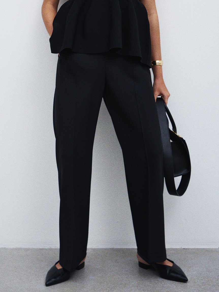 【ミラオーウェン/Mila Owen】のリネンライクセンタープレスワイドイージーパンツ インテリア・キッズ・メンズ・レディースファッション・服の通販 founy(ファニー) 　ファッション　Fashion　レディースファッション　Fashion for Women　パンツ　Pants & Trousers　エレガント 上品　Elegant　吸水　Absorbent, Quick-Dry　ストレート　Straight, Straight Cut　スマート　Smart, Elegant　センター　Center, Center Line　トレンド　Trend, Trending Now　フェイク　Faux, Fake　フラット　Flat, Flat Shoes　フロント　Front, Front Design　リネン　Linen, Linen Fabric　ループ　Loop, Loop Knit　ワイド　Wide, Wide Fit　BLK[009]|ID: prp329100004832380 ipo3291000000035187568