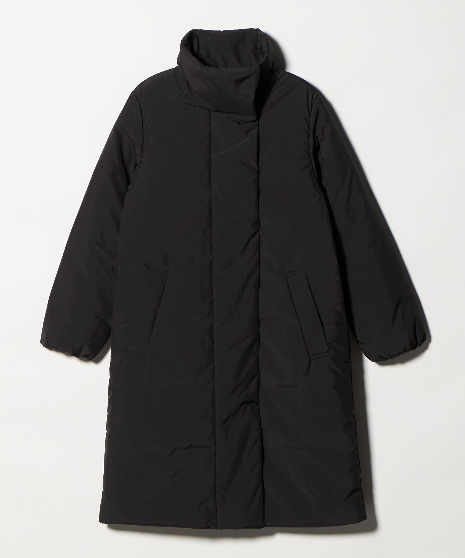 【ユナイテッドアローズ/UNITED ARROWS】のパデッド スタンド ロングコート A DAY IN THE LIFE インテリア・キッズ・メンズ・レディースファッション・服の通販 founy(ファニー) 　ファッション　Fashion　レディースファッション　Fashion for Women　アウター　Coat / Outerwear Collection　コート・ロングコート・ピーコート　Long Coats, Peacoats & More　スタンド　Stand Collar, Upright Stand　ストール　Stole, Wrap　タフタ　Taffeta, Structured Fabric　チェック　Check, Plaid, Tartan　防寒　Cold Protection, Winter-Ready　マフラー　Scarf, Muffler　ロング　Long, Long-Length　アウトレット　Outlet / Clearance　旅行　Travel　ビジネス 仕事 通勤　Business / Work / Commuting　BLACK|ID: prp329100004832395 ipo3291000000035187721