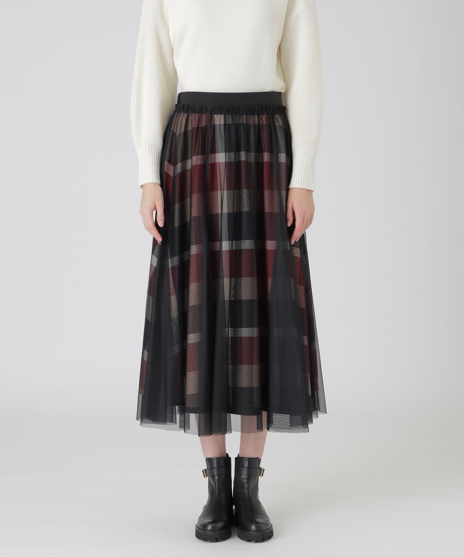 【ブルーレーベル クレストブリッジ/BLUE LABEL CRESTBRIDGE】の【一部店舗限定】クレストブリッジチェック5WAYチュールスカート インテリア・キッズ・メンズ・レディースファッション・服の通販 founy(ファニー) 　ファッション　Fashion　レディースファッション　Fashion for Women　スカート　Skirts　おすすめ　Recommended / Our Picks　インナー　Innerwear　デニム　Denim, Jeans Material　リバーシブル　Reversible, Two-Sided　ブラック|ID: prp329100004832399 ipo3291000000035187774