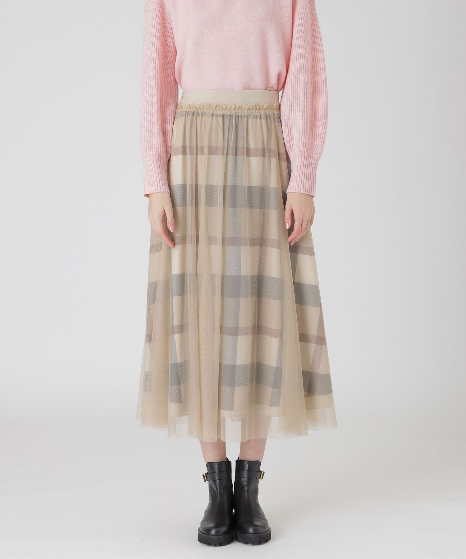 【ブルーレーベル クレストブリッジ/BLUE LABEL CRESTBRIDGE】の【一部店舗限定】クレストブリッジチェック5WAYチュールスカート インテリア・キッズ・メンズ・レディースファッション・服の通販 founy(ファニー) 　ファッション　Fashion　レディースファッション　Fashion for Women　スカート　Skirts　おすすめ　Recommended / Our Picks　インナー　Innerwear　デニム　Denim, Jeans Material　リバーシブル　Reversible, Two-Sided　ベージュ|ID: prp329100004832399 ipo3291000000035187777