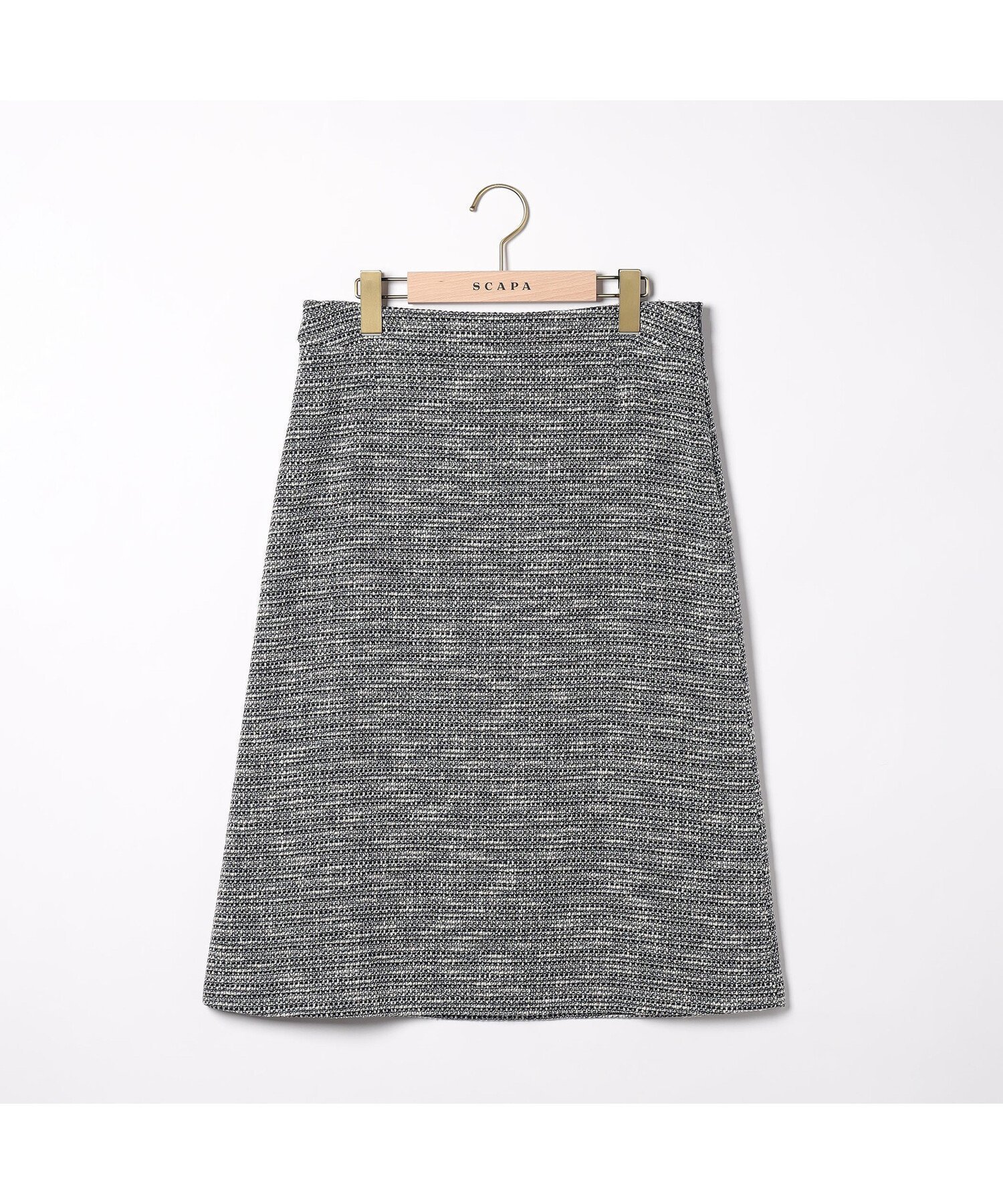 【スキャパ/SCAPA】のミックスツィードスカート インテリア・キッズ・メンズ・レディースファッション・服の通販 founy(ファニー) 　ファッション　Fashion　レディースファッション　Fashion for Women　スカート　Skirts　ジャケット　Jacket, Outerwear　ツイード　Twill, Twill Weave　ミックス　Mix, Mixed Style　台形　A-Line, Trapezoid Shape　ネイビー|ID: prp329100004832407 ipo3291000000035187858