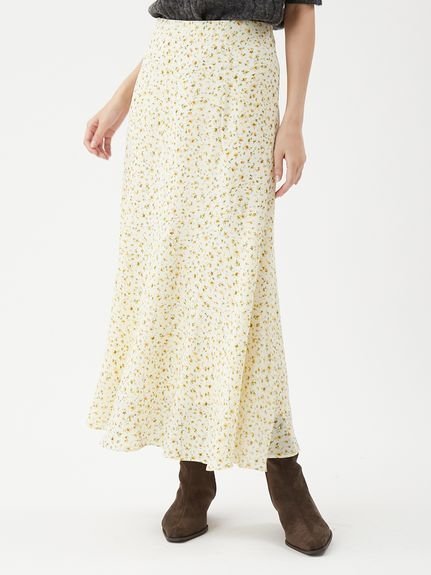 【ミラオーウェン/Mila Owen】のフラワープリントナロースカート 人気、トレンドファッション・服の通販 founy(ファニー) 　ファッション　Fashion　レディースファッション　Fashion for Women　スカート　Skirts　エレガント 上品　Elegant　クラシカル　Classical, Vintage-Inspired　ジョーゼット　Georgette, Semi-Sheer Fabric　スマート　Smart, Elegant　ドレープ　Drape, Draping Fabric　バイアス　Bias, Diagonal Cut　フレア　Flare, Flared　プリント　Print, Printed Pattern　人気　Popular, Best Seller　楽ちん　Easy Fit, Comfortable　 other-1|ID: prp329100004832420 ipo3291000000035188006