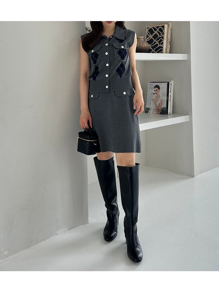 【フレイ アイディー/FRAY I.D】のフラップデザインニットミニスカート 人気、トレンドファッション・服の通販 founy(ファニー) 　ファッション　Fashion　レディースファッション　Fashion for Women　スカート　Skirts　ミニスカート　Mini Skirts　おすすめ　Recommended / Our Picks　スマート　Smart, Elegant　セットアップ　Set-Up, Coordinated Outfit　フラップ　Flap, Flap Pocket　ポケット　Pocket, Pocket Detail　ミニスカート　Mini Skirt, Short Skirt　 other-1|ID: prp329100004832426 ipo3291000000035188078