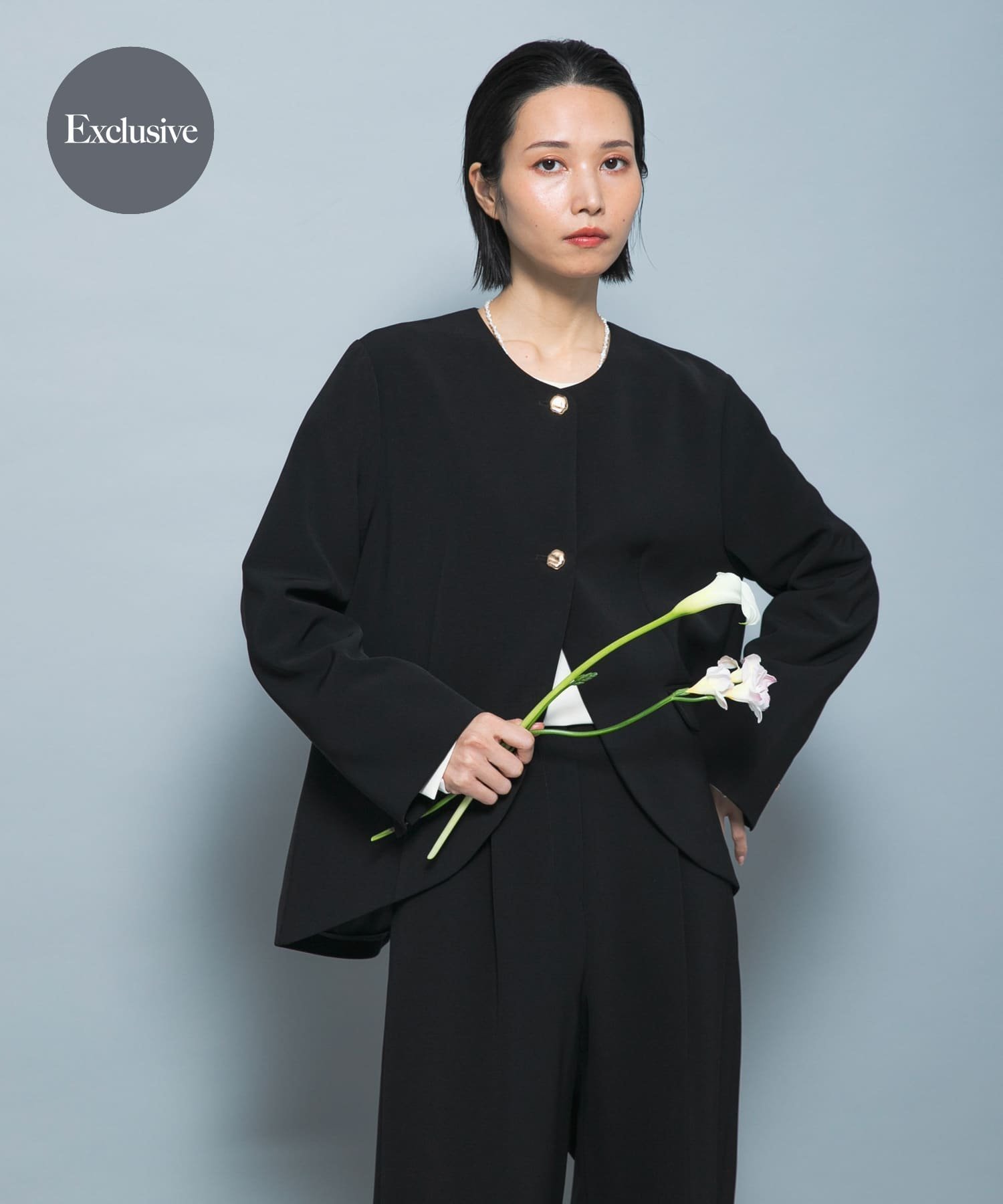 【アーバンリサーチ ロッソ/URBAN RESEARCH ROSSO】の『別注』CHIGNON×ROSSO ラウンドヘムジャケット インテリア・キッズ・メンズ・レディースファッション・服の通販 founy(ファニー) 　ファッション　Fashion　レディースファッション　Fashion for Women　アウター　Coat / Outerwear Collection　レディースジャケット・軽アウター　Jackets　シンプル　Simple, Minimal　ジャケット　Jacket, Outerwear　セットアップ　Set-Up, Coordinated Outfit　ダブル　Double, Double-Breasted　バランス　Balance, Style Balance　フレア　Flare, Flared　フロント　Front, Front Design　別注　Limited Edition, Custom Order　S/S・春夏　SS, Spring/Summer, Warm Season　夏　Summer　エレガント 上品　Elegant　セレモニー　Ceremony　2026年　2026　ブラック|ID: prp329100004832430 ipo3291000000035188098