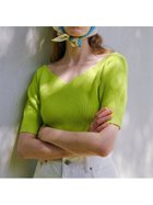 【ミラオーウェン/Mila Owen】のデコルテ構築パフスリーブニットプルオーバー 人気、トレンドファッション・服の通販 founy(ファニー) ファッション Fashion レディースファッション Fashion for Women トップス・カットソー Cut & Sew Tops ニット Knit Tops & Sweaters カジュアルプルオーバー・ニットトップス Pullovers & Knit Tops / Casual Pullovers スマート Smart, Elegant スリーブ Sleeve, Long Sleeve / Short Sleeve デコルテ Décolleté, Neckline ボトム Bottoms, Lower Wear 夏 Summer thumbnail LIME[022]|ID: prp329100004832436 ipo3291000000035188169