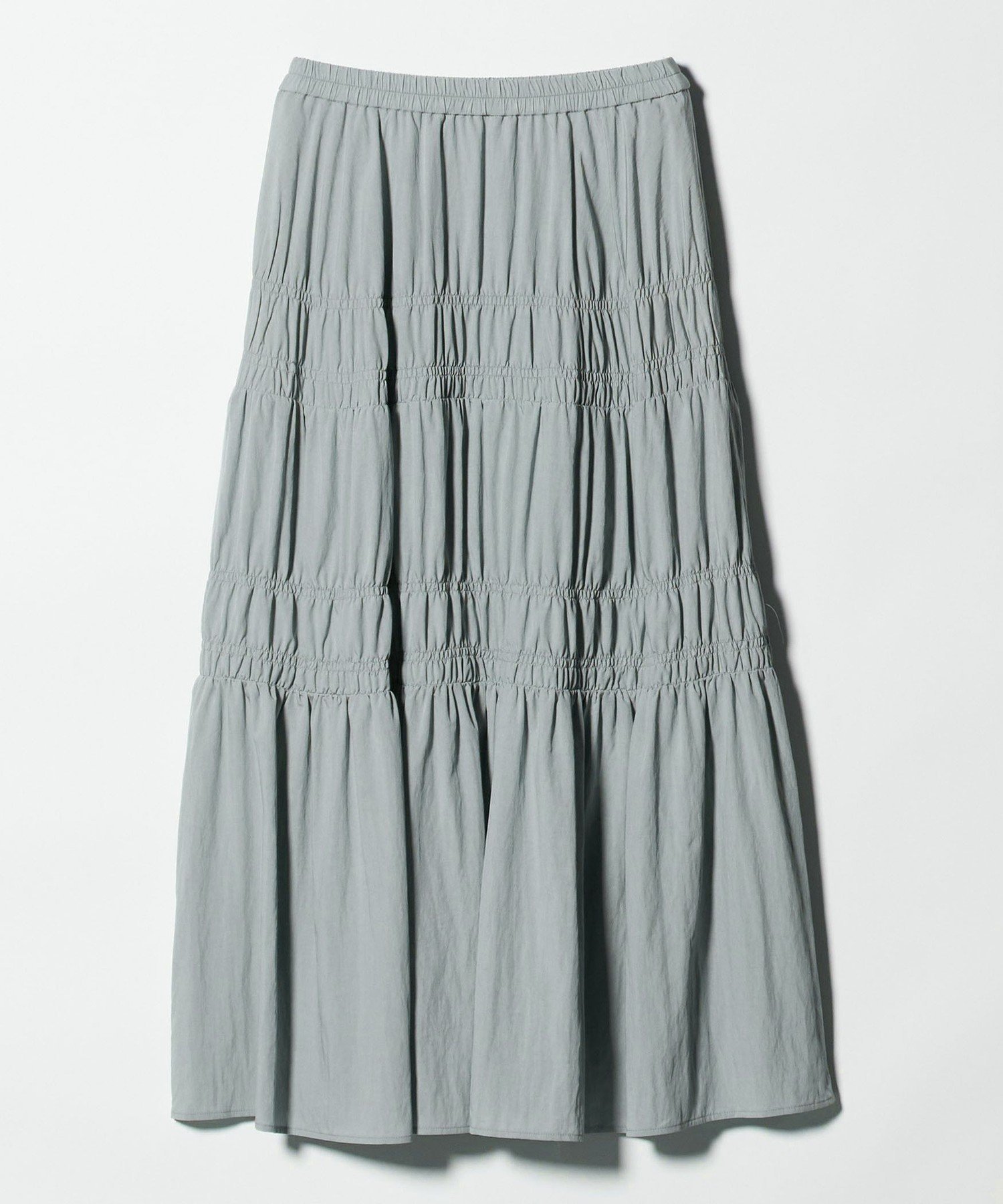 【ビューティ&ユース ユナイテッドアローズ/BEAUTY&YOUTH / UNITED ARROWS】のレーヨンブレンド シャーリング ロングスカート インテリア・キッズ・メンズ・レディースファッション・服の通販 founy(ファニー) 　ファッション　Fashion　レディースファッション　Fashion for Women　スカート　Skirts　ロングスカート　Long Skirts / Maxi & Midi Skirts　春　Spring　シャーリング　Shirring, Ruched　ジャケット　Jacket, Outerwear　フェミニン　Feminine, Girly　リラックス　Relax, Relaxed Fit　ロング　Long, Long-Length　S/S・春夏　SS, Spring/Summer, Warm Season　おすすめ　Recommended / Our Picks　夏　Summer　エレガント 上品　Elegant　LT.GRAY|ID: prp329100004832440 ipo3291000000035188192