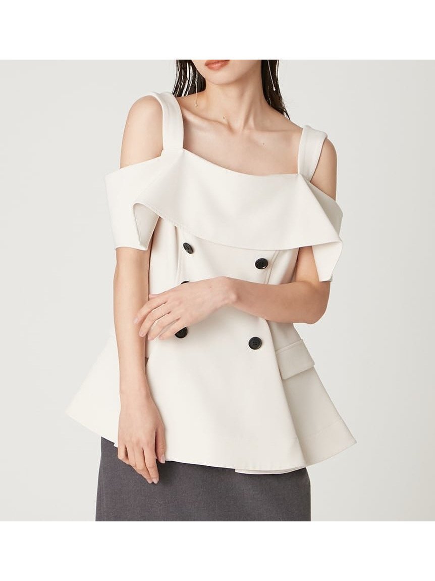 【フレイ アイディー/FRAY I.D】のオフショルペプラムトップス 人気、トレンドファッション・服の通販 founy(ファニー) 　ファッション　Fashion　レディースファッション　Fashion for Women　トップス・カットソー　Cut & Sew Tops　スマート　Smart, Elegant　トレンチ　Trench, Trench Coat　バランス　Balance, Style Balance　ペプラム　Peplum, Flared Hem　モチーフ　Motif, Design Theme　エレガント 上品　Elegant　 other-1|ID: prp329100004832446 ipo3291000000035188265