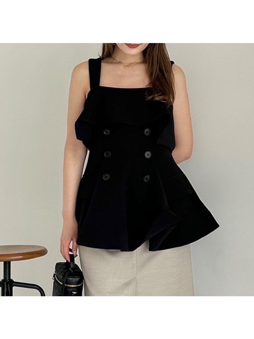 【フレイ アイディー/FRAY I.D】のオフショルペプラムトップス インテリア・キッズ・メンズ・レディースファッション・服の通販 founy(ファニー) 　ファッション　Fashion　レディースファッション　Fashion for Women　トップス・カットソー　Cut & Sew Tops　スマート　Smart, Elegant　トレンチ　Trench, Trench Coat　バランス　Balance, Style Balance　ペプラム　Peplum, Flared Hem　モチーフ　Motif, Design Theme　エレガント 上品　Elegant　BLK[009]|ID: prp329100004832446 ipo3291000000035188267