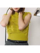 【フレイ アイディー/FRAY I.D】のチェックジャカードニットトップス 人気、トレンドファッション・服の通販 founy(ファニー) ファッション Fashion レディースファッション Fashion for Women トップス・カットソー Cut & Sew Tops ニット Knit Tops & Sweaters インナー Innerwear 秋 Autumn カットジャガード Cut Jacquard キャミソール Camisole, Spaghetti Strap Top ジャカード／ジャガード Jacquard, Woven Pattern スマート Smart, Elegant チェック Check, Plaid, Tartan トレンド Trend, Trending Now ノースリーブ Sleeveless, No-Sleeve ハイネック High Neck, Mock Neck バランス Balance, Style Balance フリンジ Fringe, Tassel メッシュ Mesh, Net Fabric thumbnail YEL[032]|ID: prp329100004832447 ipo3291000000035188274