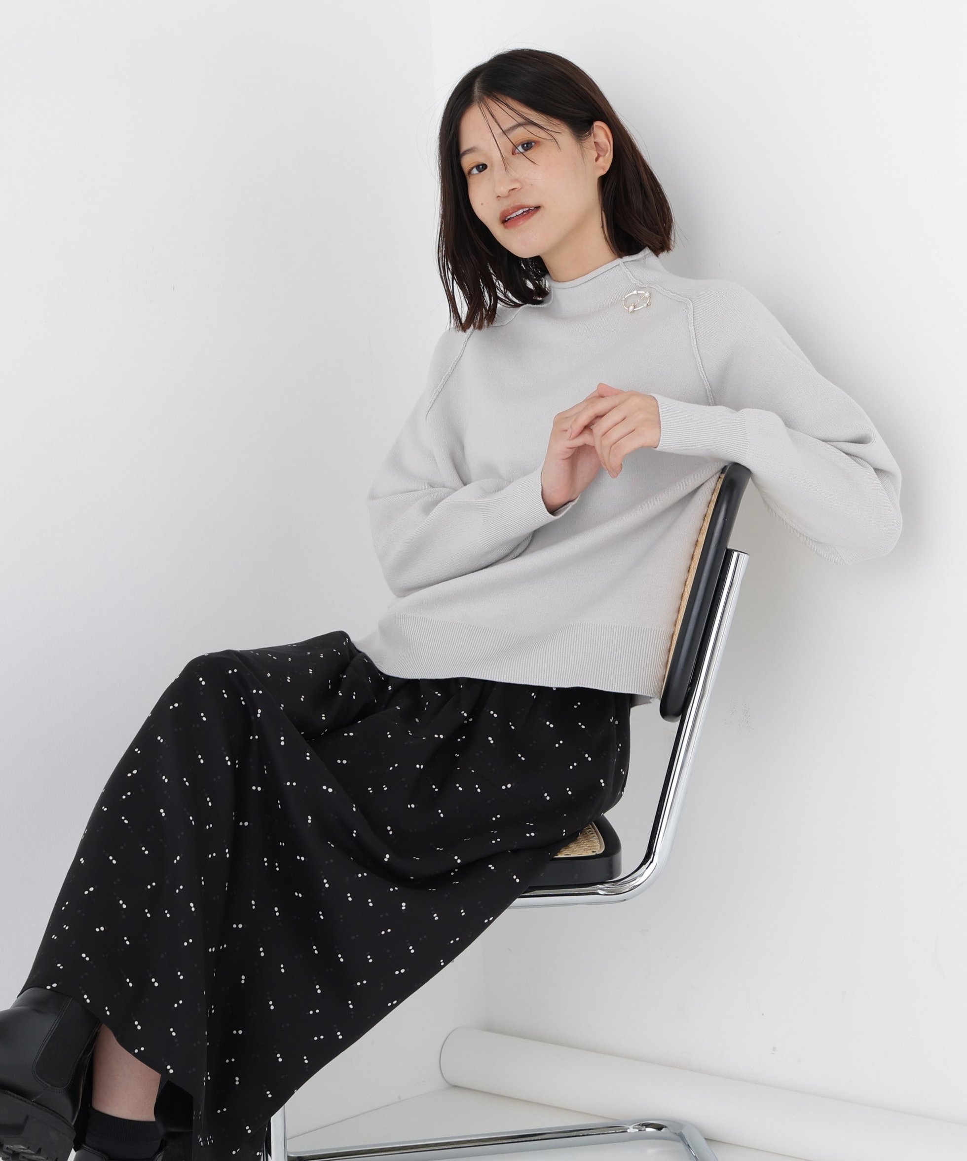 【ヒューマンウーマン/HUMAN WOMAN】のコットンジャガードボトルネックPO インテリア・キッズ・メンズ・レディースファッション・服の通販 founy(ファニー) 　ファッション　Fashion　レディースファッション　Fashion for Women　おすすめ　Recommended / Our Picks　インナー　Innerwear　ジャカード／ジャガード　Jacquard, Woven Pattern　スタンダード　Standard, Basic　バランス　Balance, Style Balance　ボトルネック　Bottle Neck, Mock Neck　リラックス　Relax, Relaxed Fit　ワイド　Wide, Wide Fit　ライトグレー|ID: prp329100004832454 ipo3291000000035188321