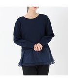 【ストロベリーフィールズ/STRAWBERRY FIELDS】のオーガンジードッキングニット 人気、トレンドファッション・服の通販 founy(ファニー) ファッション Fashion レディースファッション Fashion for Women トップス・カットソー Cut & Sew Tops ニット Knit Tops & Sweaters thumbnail ネイビー|ID: prp329100004832457 ipo3291000000035188348