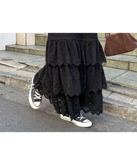 【フレディ&グロスター/FREDY&GLOSTER】の起毛レースティアードスカート 人気、トレンドファッション・服の通販 founy(ファニー) ファッション Fashion レディースファッション Fashion for Women スカート Skirts ティアードスカート Tiered Skirts 2025年 2025 2025-2026秋冬・A/W Autumn/Winter 2025–26 AW25–26 おすすめ Recommended / Our Picks カットソー Cut and Sewn Top シンプル Simple, Minimal ティアードスカート Tiered Skirt, Flounced Skirt レース Lace, Lace Fabric |ID:prp329100004832463
