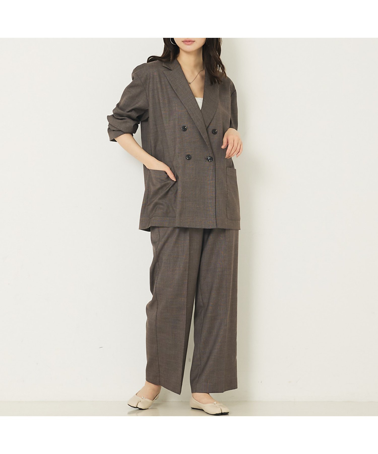 【アバハウスマヴィ/abahouse mavie】の【上下2点セット】グレンチェックジャケット セミワイドパンツセットアップ 人気、トレンドファッション・服の通販 founy(ファニー) 　ファッション　Fashion　レディースファッション　Fashion for Women　アウター　Coat / Outerwear Collection　レディースジャケット・軽アウター　Jackets　セットアップ　Matching Sets　レディースパンツ・ボトムス　Pants & Trousers / Bottoms　ジャケット　Jacket, Outerwear　セットアップ　Set-Up, Coordinated Outfit　ダブル　Double, Double-Breasted　チェック　Check, Plaid, Tartan　人気　Popular, Best Seller　定番　Standard, Basic Item　秋　Autumn　 other-1|ID: prp329100004832469 ipo3291000000035188523