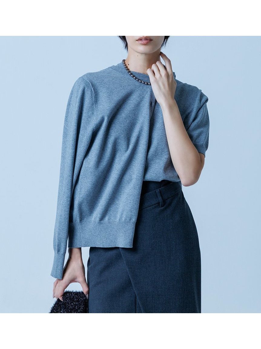 【ミラオーウェン/Mila Owen】のアンサンブルニット/カーディガン インテリア・キッズ・メンズ・レディースファッション・服の通販 founy(ファニー) 　ファッション　Fashion　レディースファッション　Fashion for Women　トップス・カットソー　Cut & Sew Tops　ニット　Knit Tops & Sweaters　カーディガン・羽織り　Layered Style Cardigans　アンサンブルニット　Knit Ensembles & Twin Sets　アンサンブル　Ensemble Set　インナー　Innerwear　カーディガン　Cardigan, Knitwear　コンパクト　Compact, Small Size　シンプル　Simple, Minimal　スマート　Smart, Elegant　セパレート　Separate, Two-Piece　トレンド　Trend, Trending Now　バランス　Balance, Style Balance　ベーシック　Basic, Essential　半袖　Short Sleeve, Half Sleeve　GRY[006]|ID: prp329100004832471 ipo3291000000035188556