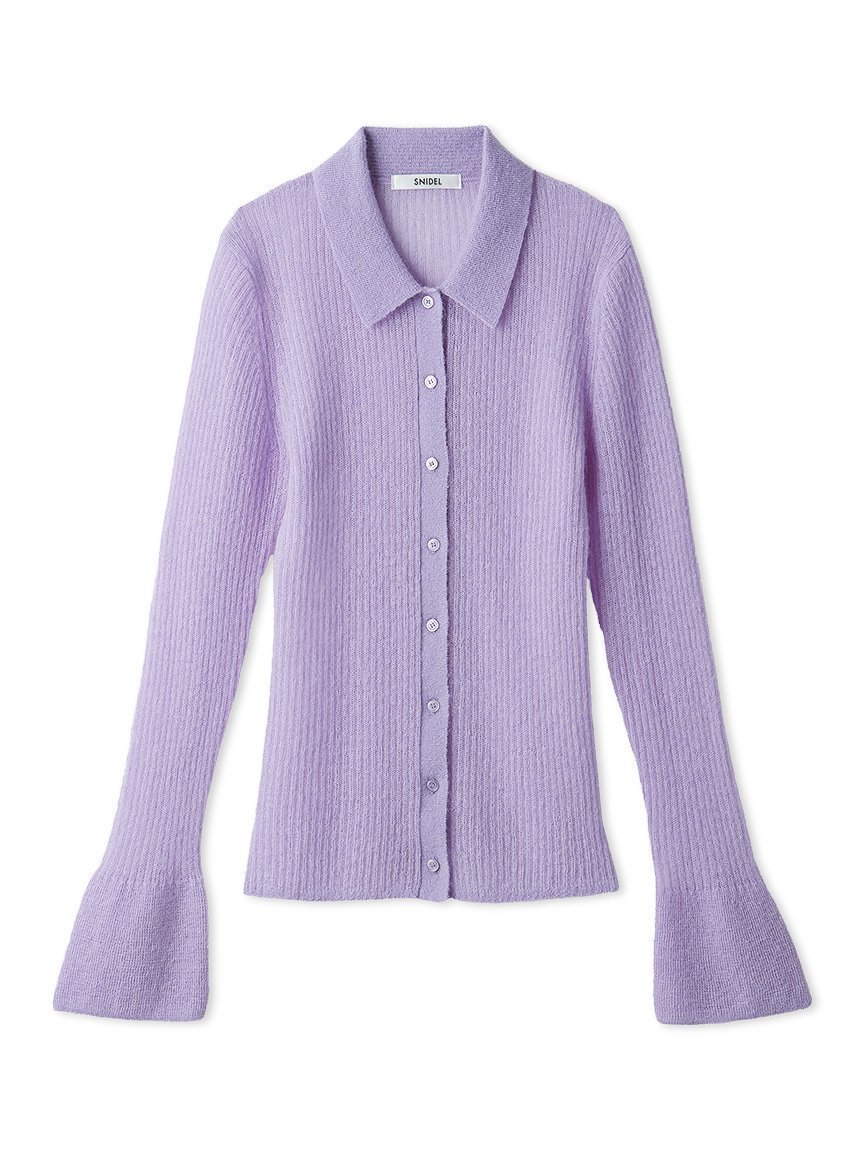 【スナイデル/SNIDEL】のシアーモヘヤポロニット インテリア・キッズ・メンズ・レディースファッション・服の通販 founy(ファニー) 　ファッション　Fashion　レディースファッション　Fashion for Women　トップス・カットソー　Cut & Sew Tops　ニット　Knit Tops & Sweaters　ウェーブ　Wavy Pattern　クラシカル　Classical, Vintage-Inspired　今季　This Season, Current Season　シアー　Sheer, See-Through　スマート　Smart, Elegant　定番　Standard, Basic Item　フィット　Fit, Slim Fit　フレア　Flare, Flared　ボトム　Bottoms, Lower Wear　ロング　Long, Long-Length　冬　Winter / This Winter　おすすめ　Recommended / Our Picks　夏　Summer　LILAC[072]|ID: prp329100004832472 ipo3291000000035188571