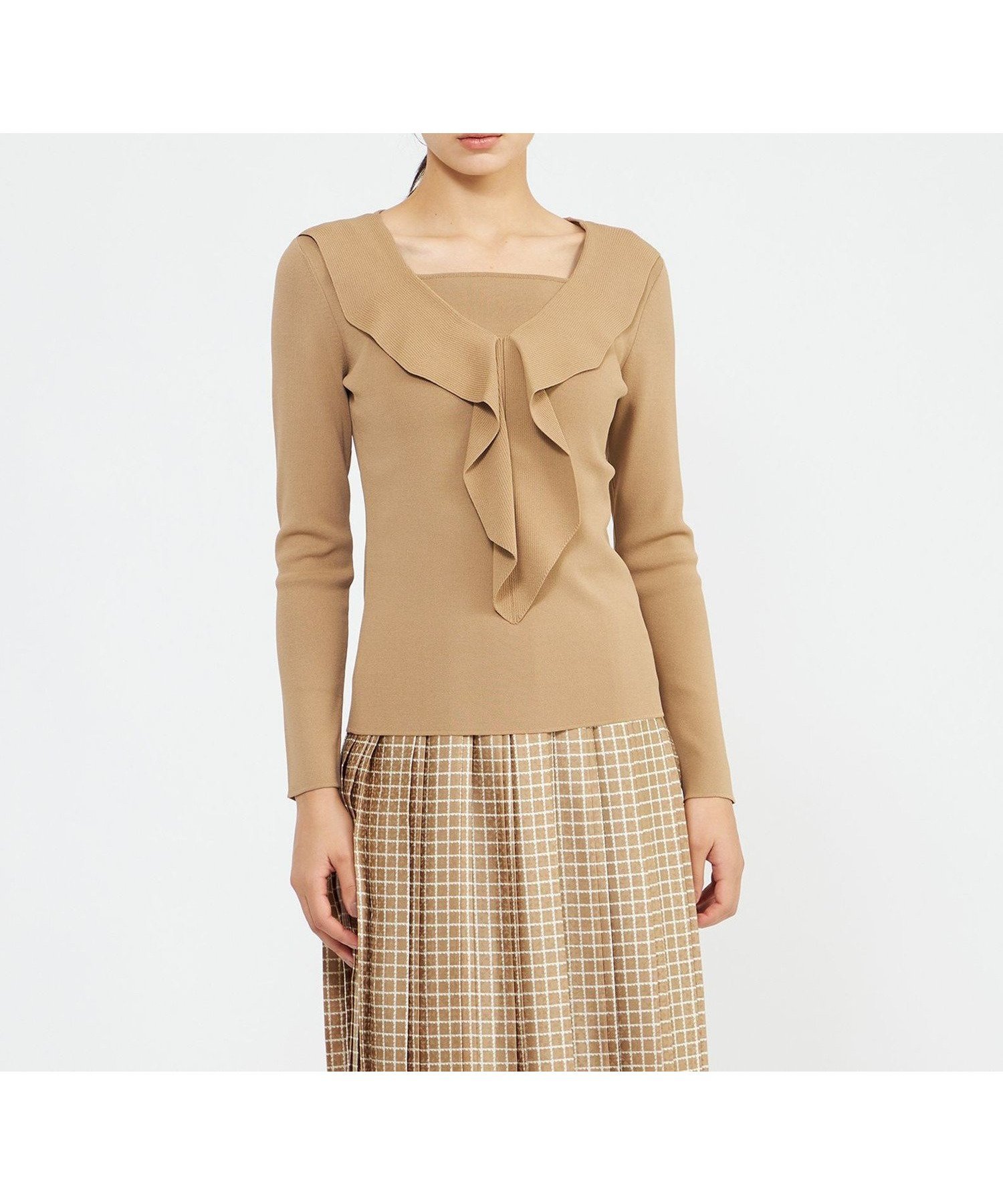 【エポカ/EPOCA】のドレープカラーニット プルオーバー 人気、トレンドファッション・服の通販 founy(ファニー) 　ファッション　Fashion　レディースファッション　Fashion for Women　トップス・カットソー　Cut & Sew Tops　ニット　Knit Tops & Sweaters　カジュアルプルオーバー・ニットトップス　Pullovers & Knit Tops / Casual Pullovers　おすすめ　Recommended / Our Picks　インナー　Innerwear　エレガント 上品　Elegant　ジャケット　Jacket, Outerwear　ドレープ　Drape, Draping Fabric　ラッフル　Ruffle, Frill　冬　Winter / This Winter　春　Spring　秋　Autumn　 other-1|ID: prp329100004832474 ipo3291000000035188604