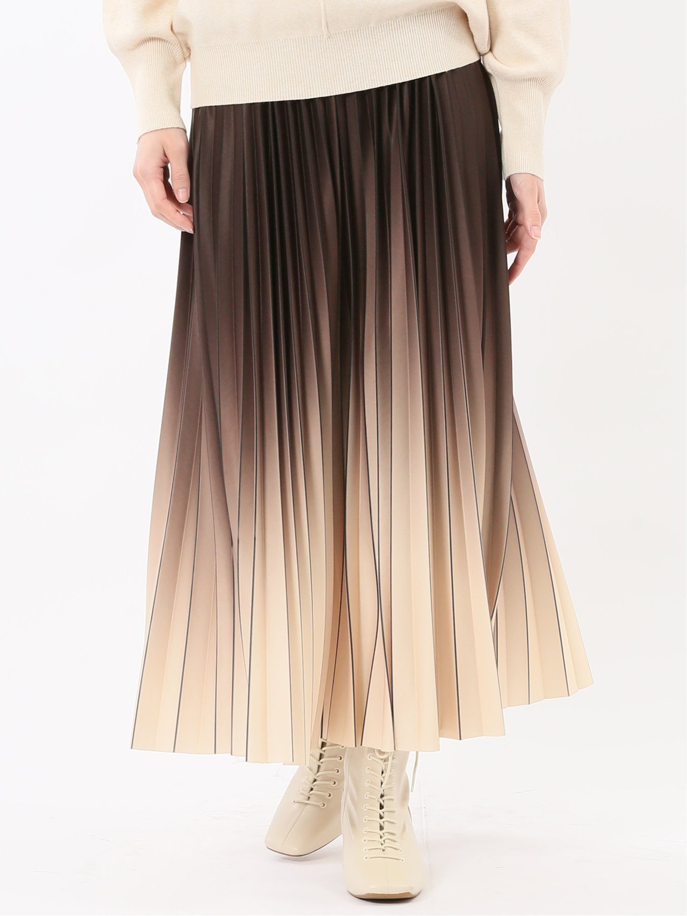 【タカキュー/TAKA-Q】のグラデーションプリーツ ロングスカート インテリア・キッズ・メンズ・レディースファッション・服の通販 founy(ファニー) 　ファッション　Fashion　レディースファッション　Fashion for Women　スカート　Skirts　ロングスカート　Long Skirts / Maxi & Midi Skirts　オケージョン　Occasion Wear　グラデーション　Gradient, Ombre　コンパクト　Compact, Small Size　シャーリング　Shirring, Ruched　ショート　Short, Short Length　シンプル　Simple, Minimal　フィット　Fit, Slim Fit　プリーツ　Pleats, Pleated　ロング　Long, Long-Length　A/W・秋冬　Autumn/Winter　おすすめ　Recommended / Our Picks　エレガント 上品　Elegant　セレモニー　Ceremony　35こげ茶|ID: prp329100004832479 ipo3291000000035188669