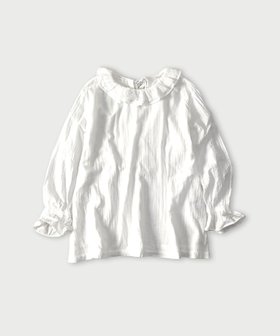 【フォーティファイブ アール/45R】のガーゼ二重織のフリルカラーブラウス 人気、トレンドファッション・服の通販 founy(ファニー) ファッション Fashion レディースファッション Fashion for Women トップス・カットソー Cut & Sew Tops シャツ・ブラウス・オフィスカジュアル Elegant Blouses & Button-Ups エレガント 上品 Elegant カーディガン Cardigan, Knitwear セーター Sweater, Knitwear フリル Frill, Ruffle レース Lace, Lace Fabric |ID:prp329100004832480