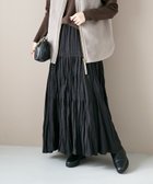 【ルクールブラン/le.coeur blanc】の《手洗い可能》エアータンブラーランダムプリーツスカート 人気、トレンドファッション・服の通販 founy(ファニー) ファッション Fashion レディースファッション Fashion for Women スカート Skirts プリーツスカート / 上品フェミニンスタイル Pleated Skirts おすすめ Recommended / Our Picks サテン Satin, Glossy Fabric ティアードスカート Tiered Skirt, Flounced Skirt フレア Flare, Flared プリーツ Pleats, Pleated ベーシック Basic, Essential thumbnail ブラック|ID: prp329100004832486 ipo3291000000035188744