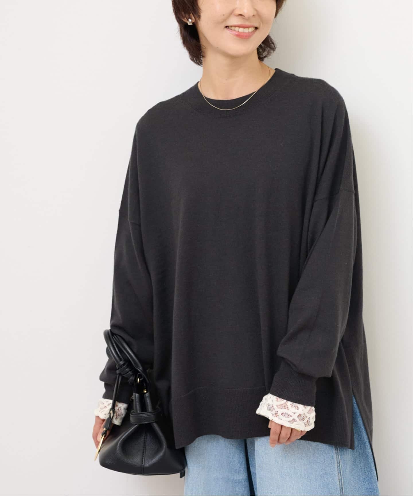 【ジャーナルスタンダード レリューム/JOURNAL STANDARD relume】の《一部WEB限定追加 / 新色》BiellaYarnワイドクルーネックプルオーバー インテリア・キッズ・メンズ・レディースファッション・服の通販 founy(ファニー) 　ファッション　Fashion　レディースファッション　Fashion for Women　トップス・カットソー　Cut & Sew Tops　カジュアルプルオーバー・ニットトップス　Pullovers & Knit Tops / Casual Pullovers　インナー　Innerwear　カーディガン　Cardigan, Knitwear　スリット　Slit, Slit Detail　タートルネック　Turtleneck, High Neck　ダウン　Down, Puffer　デニム　Denim, Jeans Material　ロング　Long, Long-Length　ワイド　Wide, Wide Fit　2025年　2025　2025-2026秋冬・A/W　Autumn/Winter 2025–26 AW25–26　グレー|ID: prp329100004832490 ipo3291000000035188772