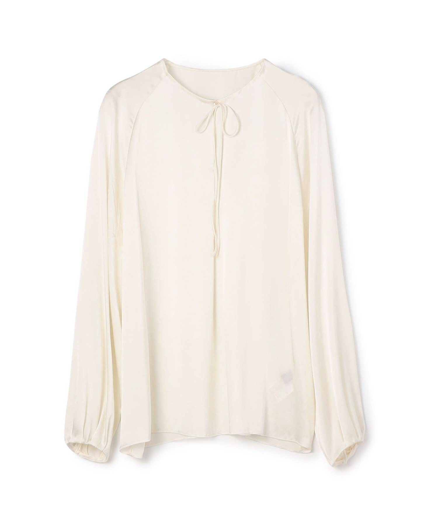 【トゥモローランド/TOMORROWLAND】のウォッシャブルサテン ループラグランブラウス インテリア・キッズ・メンズ・レディースファッション・服の通販 founy(ファニー) 　ファッション　Fashion　レディースファッション　Fashion for Women　トップス・カットソー　Cut & Sew Tops　シャツ・ブラウス・オフィスカジュアル　Elegant Blouses & Button-Ups　サテン　Satin, Glossy Fabric　シルク　Silk, 100% Silk　シンプル　Simple, Minimal　スリーブ　Sleeve, Long Sleeve / Short Sleeve　タオル　Towel, Bath Towel　リボン　Ribbon, Bow　エレガント 上品　Elegant　セレモニー　Ceremony　11 ホワイト|ID: prp329100004832492 ipo3291000000035188824