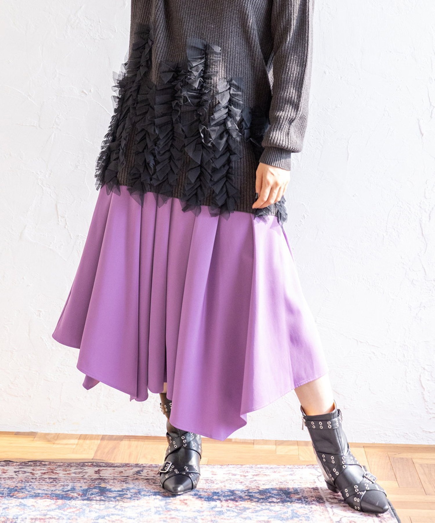 【オズモーシス/OSMOSIS】のハンカチーフヘムスカート インテリア・キッズ・メンズ・レディースファッション・服の通販 founy(ファニー) 　ファッション　Fashion　レディースファッション　Fashion for Women　スカート　Skirts　インナー　Innerwear　ハンカチ　Handkerchief, Hanky　ヘムライン　Hemline, Bottom Cut　再入荷　Restock / Back in Stock　A/W・秋冬　Autumn/Winter　PURPLE|ID: prp329100004832498 ipo3291000000035188883