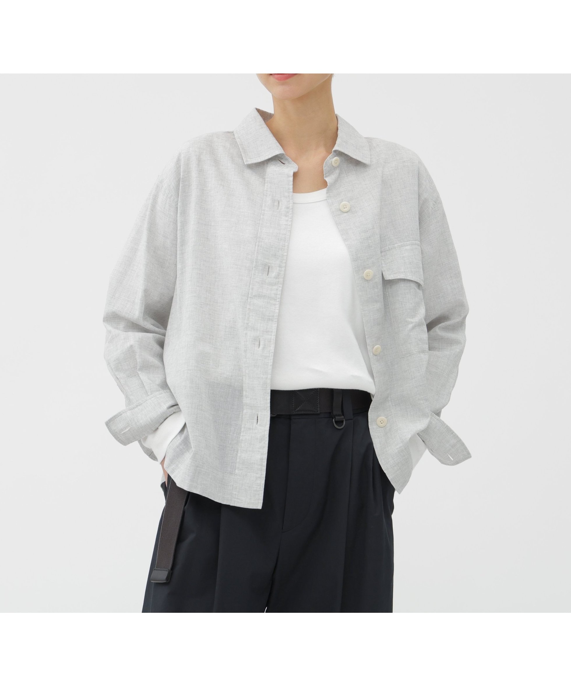 【マーガレットハウエル/MARGARET HOWELL】のTOP DYED COTTON POPLIN SHIRT 人気、トレンドファッション・服の通販 founy(ファニー) 　ファッション　Fashion　レディースファッション　Fashion for Women　トップス・カットソー　Cut & Sew Tops　シャツ・ブラウス・オフィスカジュアル　Elegant Blouses & Button-Ups　シャンブレー　Chambray, Denim-Like Fabric　シンプル　Simple, Minimal　フラップ　Flap, Flap Pocket　ポケット　Pocket, Pocket Detail　ロールアップ　Roll-Up, Cuffed Hem　 other-1|ID: prp329100004832503 ipo3291000000035188973